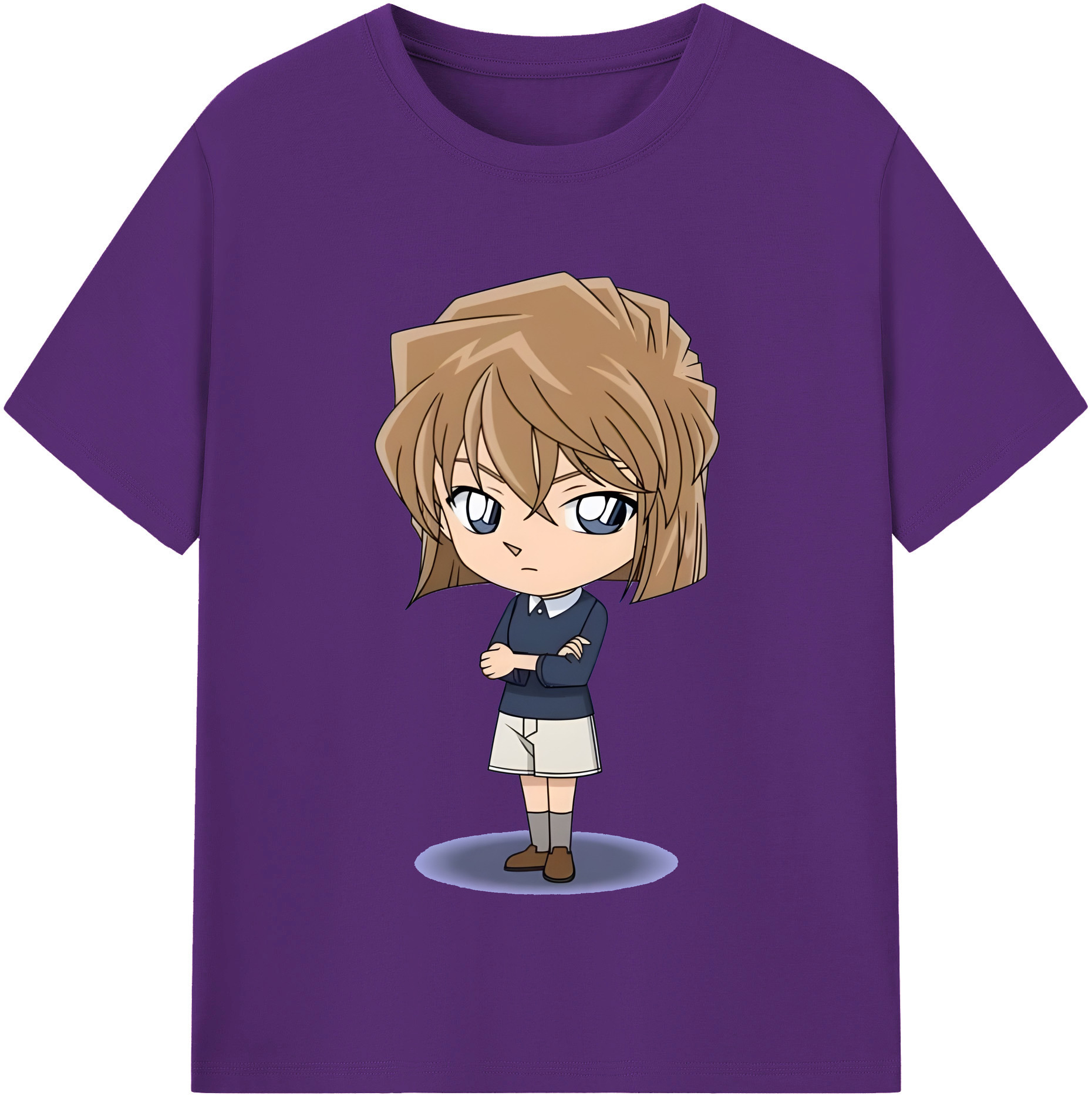 （画像用） 名探偵コナン 灰原 哀 はいばら あい Detective Conan Anita Hailey、Vi Graythorn Haibara Ai 綿100％半袖Tシャツ（フロントプリント）