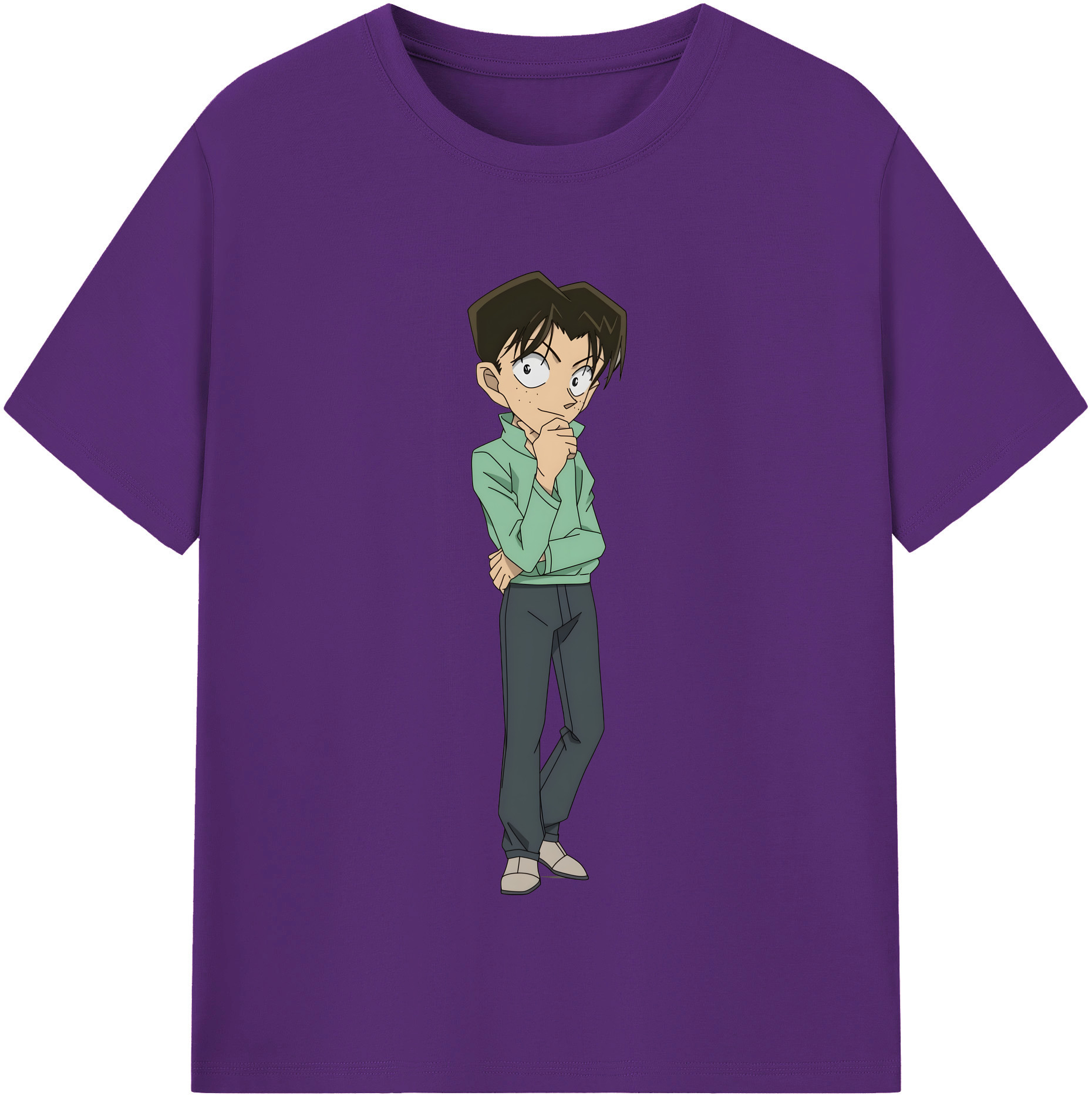 （画像用） 名探偵コナン 円谷 光彦 つぶらや みつひこ Detective Conan Mitch Tennyson 綿100％半袖Tシャツ（フロントプリント）