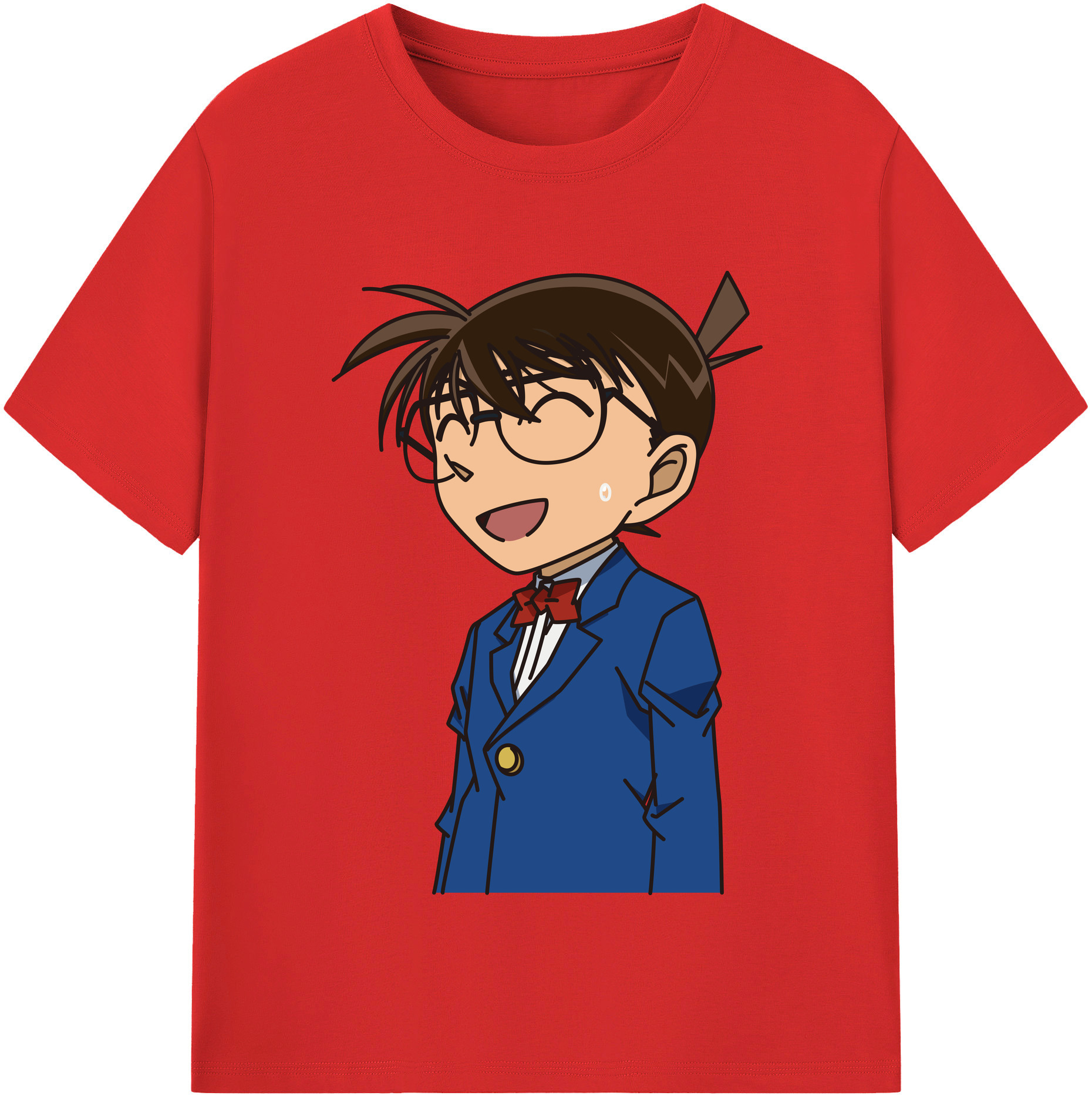 （画像用） 名探偵コナン 江戸川 コナン Detective Conan Conan Edogawa 綿100％半袖Tシャツ（フロントプリント）