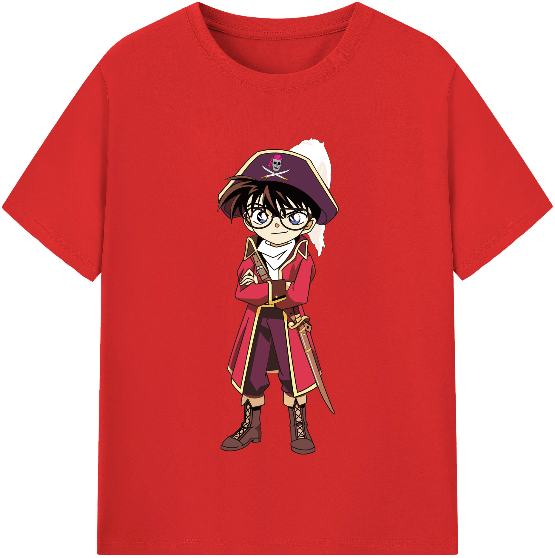 （画像用） 名探偵コナン 江戸川 コナン Detective Conan Conan Edogawa 綿100％半袖Tシャツ（フロントプリント）