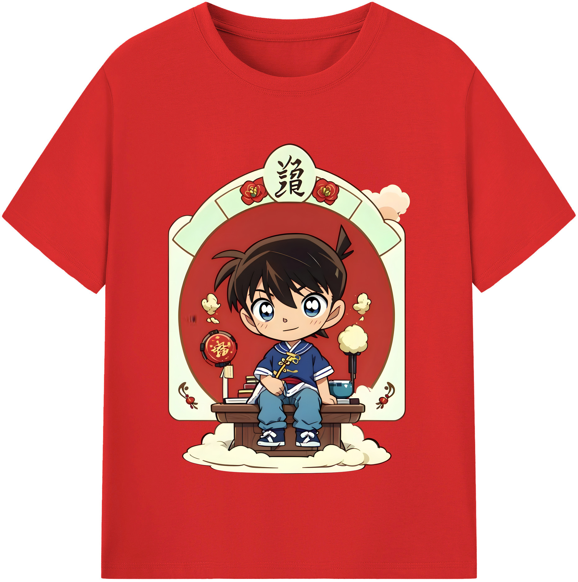 （画像用） 名探偵コナン 江戸川 コナン Detective Conan Conan Edogawa 綿100％半袖Tシャツ（フロントプリント）