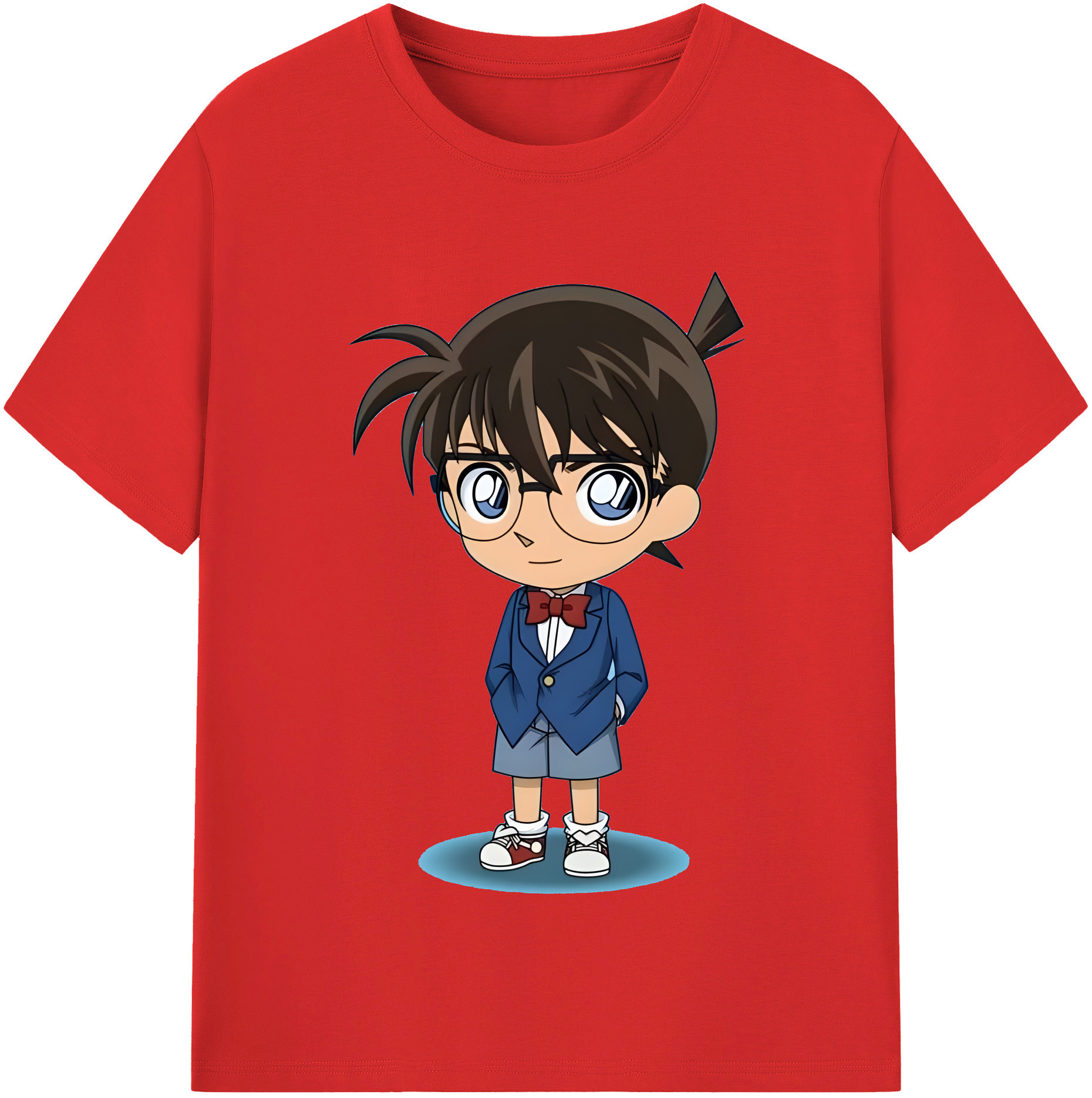 （画像用） 名探偵コナン 江戸川 コナン Detective Conan Conan Edogawa 綿100％半袖Tシャツ（フロントプリント）