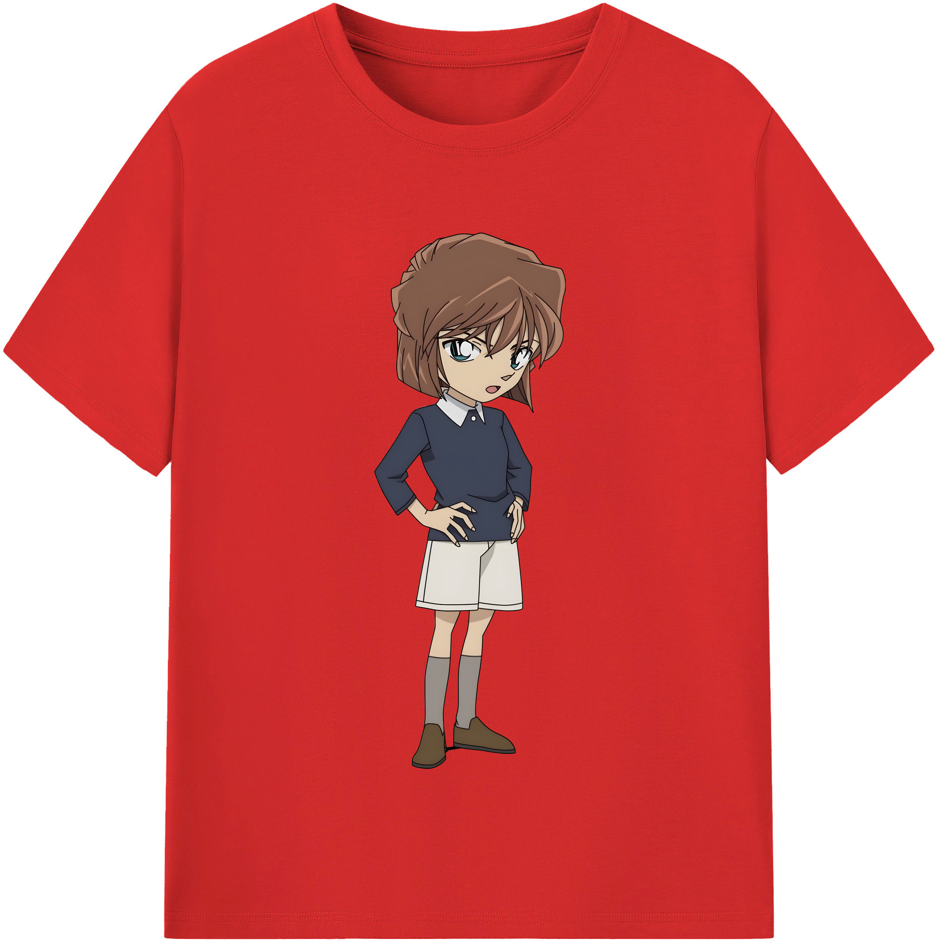 （画像用） 名探偵コナン 灰原 哀 はいばら あい Detective Conan Anita Hailey、Vi Graythorn Haibara Ai 綿100％半袖Tシャツ（フロントプリント）