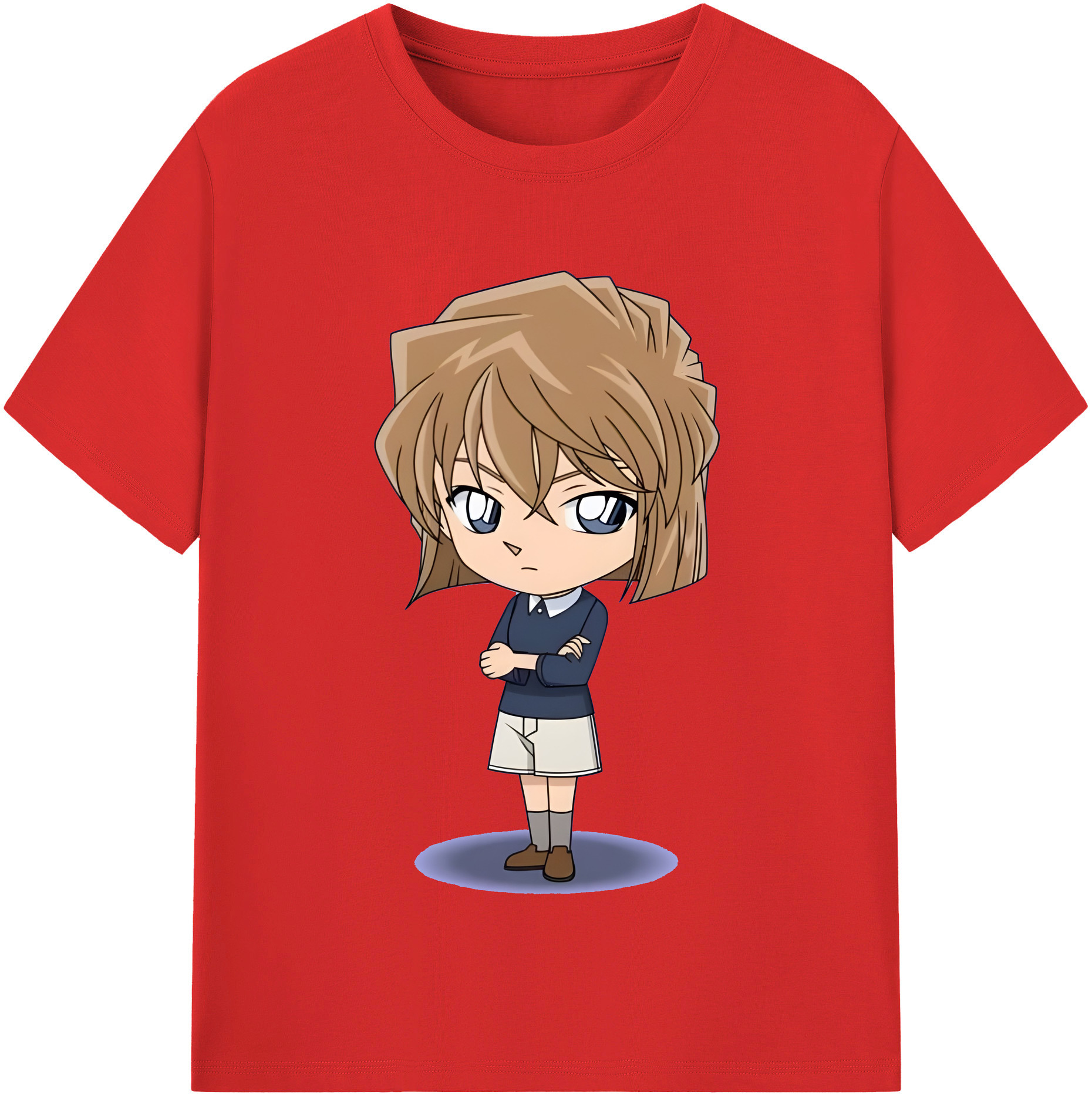 （画像用） 名探偵コナン 灰原 哀 はいばら あい Detective Conan Anita Hailey、Vi Graythorn Haibara Ai 綿100％半袖Tシャツ（フロントプリント）