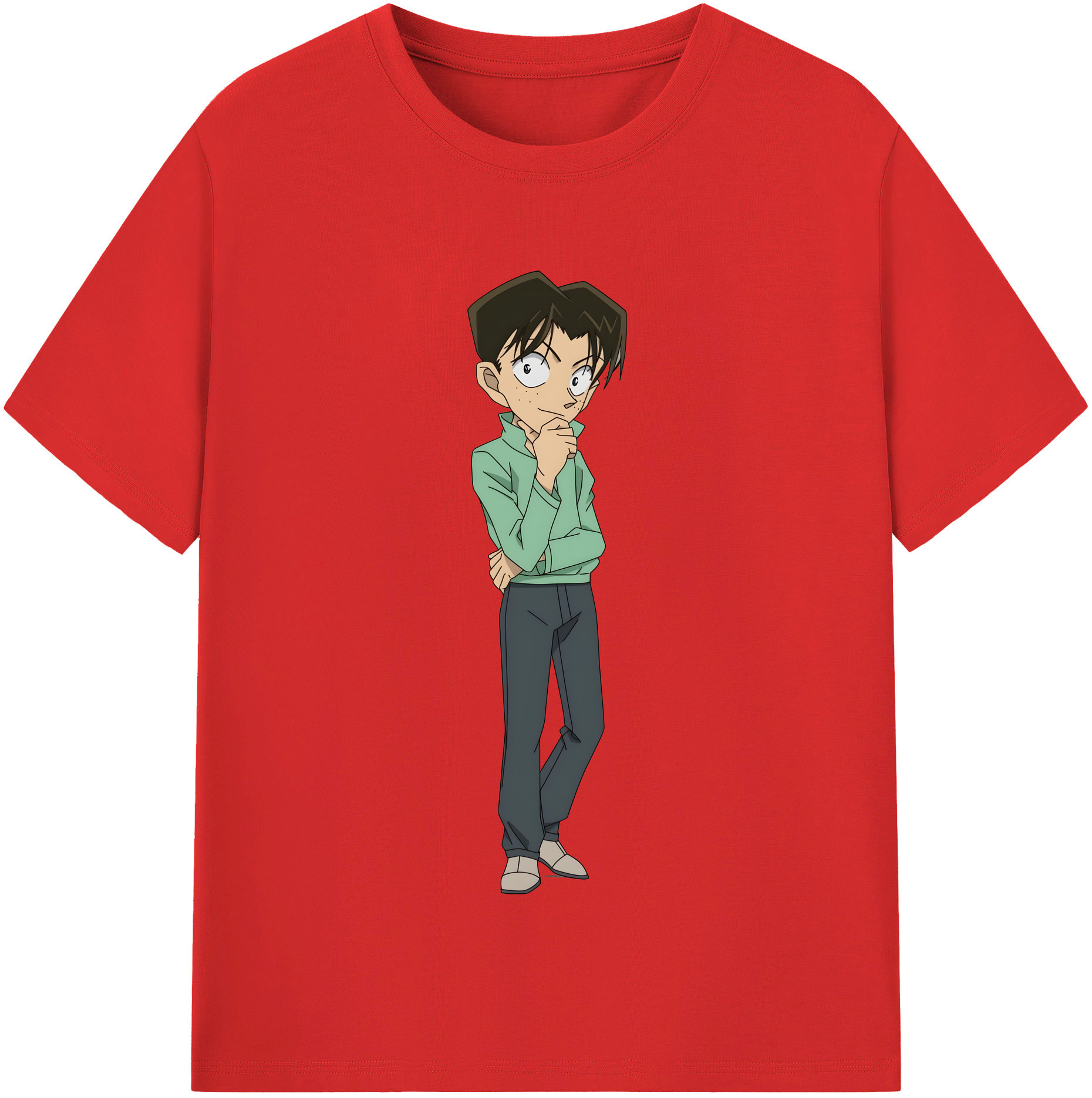 （画像用） 名探偵コナン 円谷 光彦 つぶらや みつひこ Detective Conan Mitch Tennyson 綿100％半袖Tシャツ（フロントプリント）