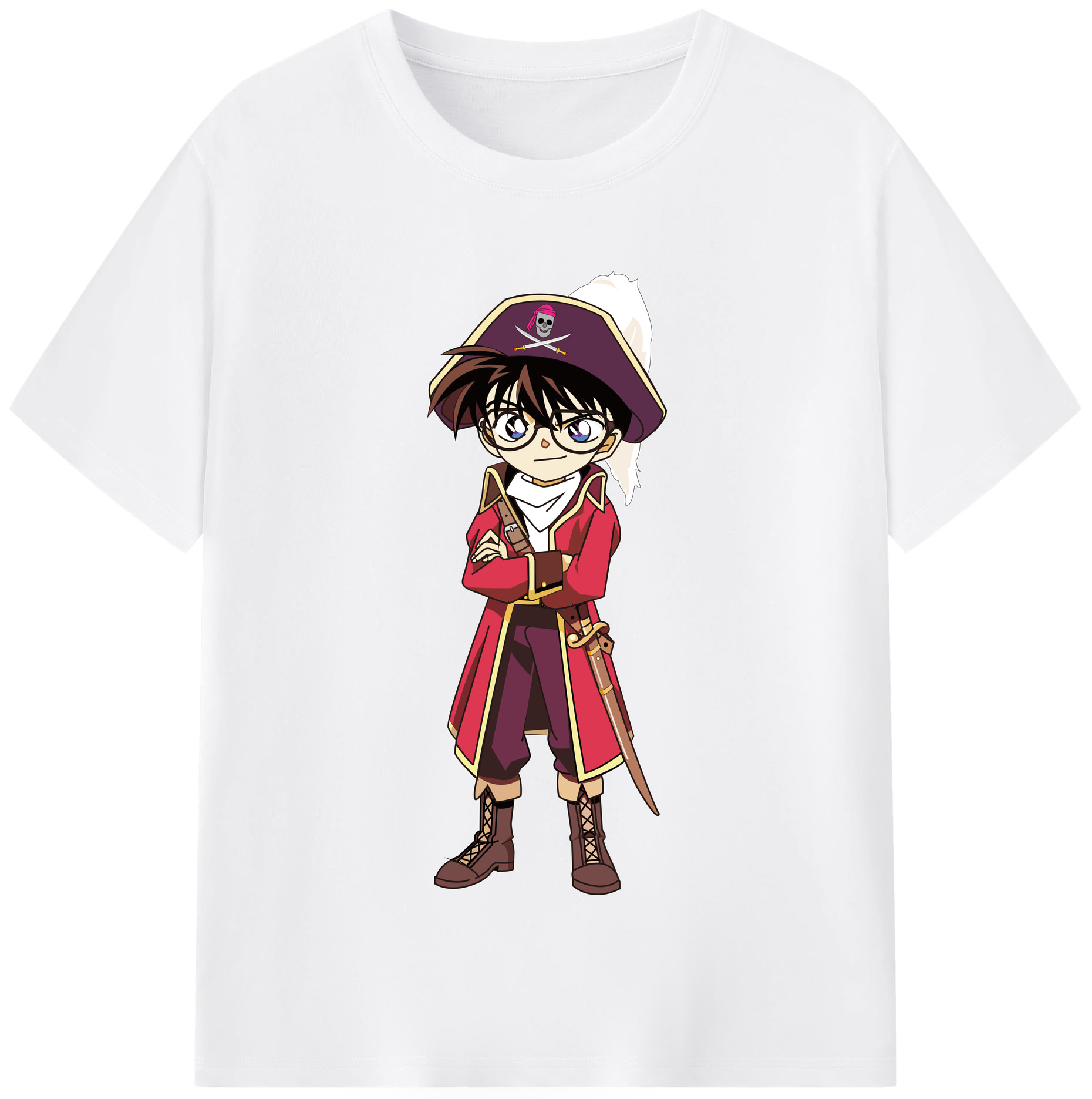 （画像用） 名探偵コナン 江戸川 コナン Detective Conan Conan Edogawa 綿100％半袖Tシャツ（フロントプリント）