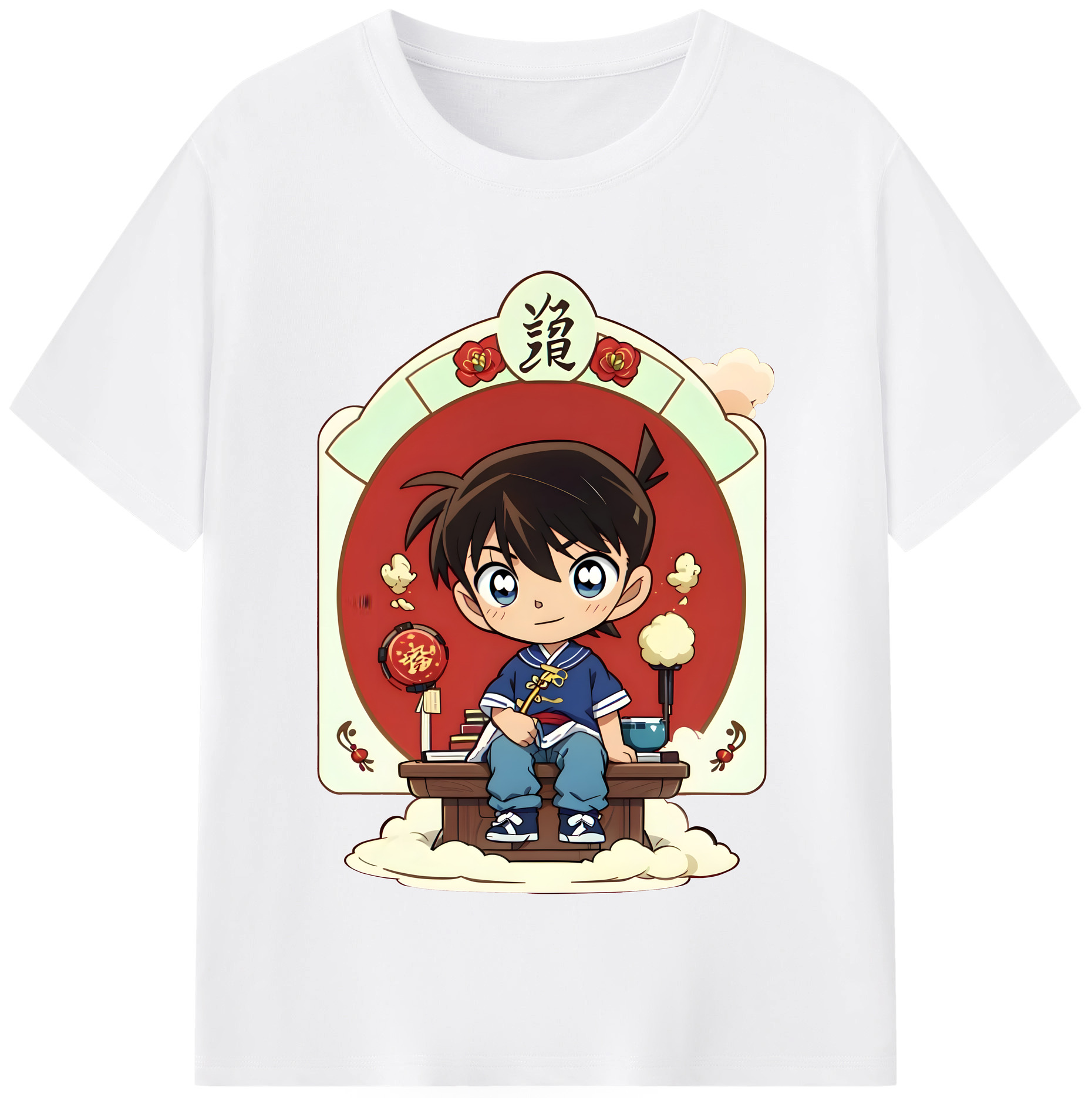 （画像用） 名探偵コナン 江戸川 コナン Detective Conan Conan Edogawa 綿100％半袖Tシャツ（フロントプリント）