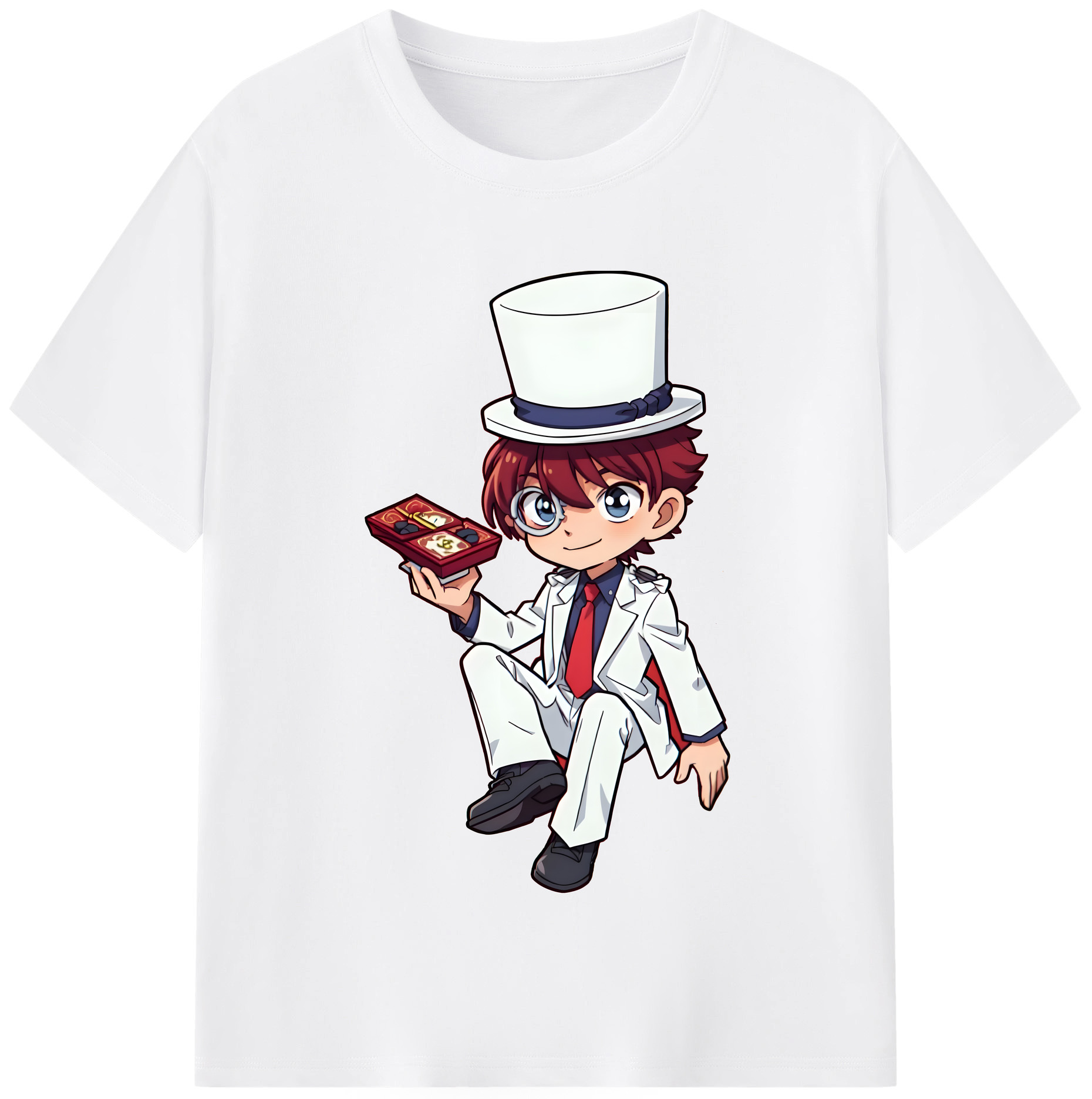 （画像用） 名探偵コナン くろば かいと Detective Conan Kuroba Kaito 綿100％半袖Tシャツ（フロントプリント）
