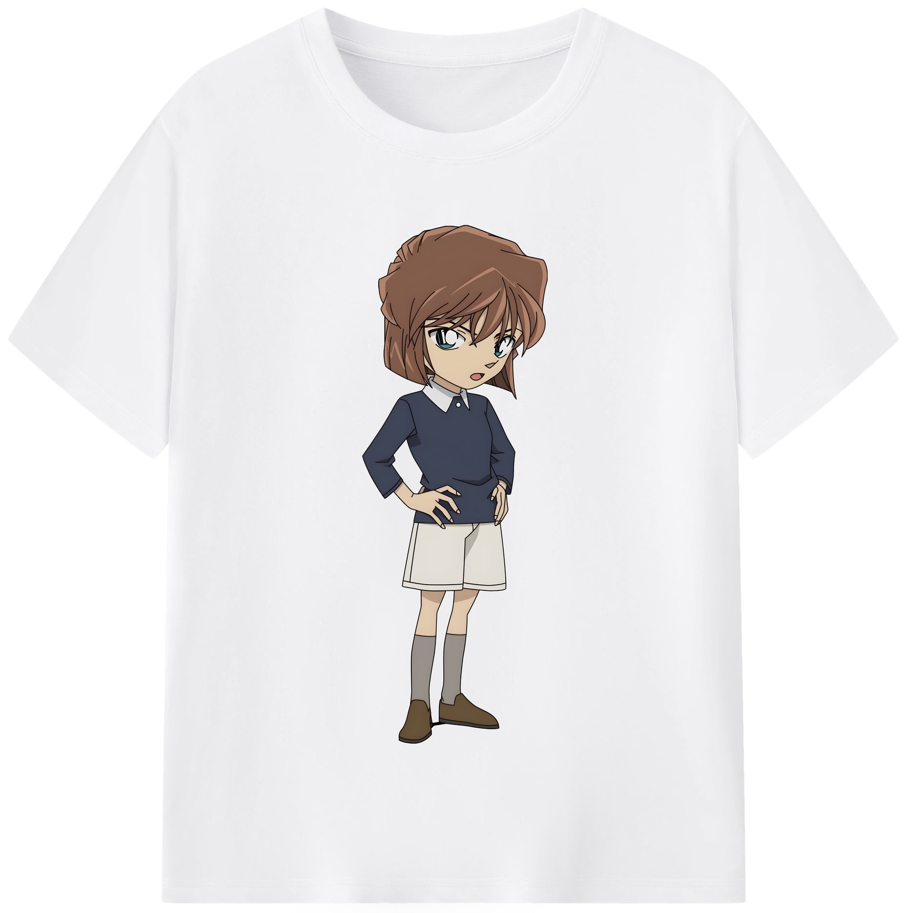 （画像用） 名探偵コナン 灰原 哀 はいばら あい Detective Conan Anita Hailey、Vi Graythorn Haibara Ai 綿100％半袖Tシャツ（フロントプリント）