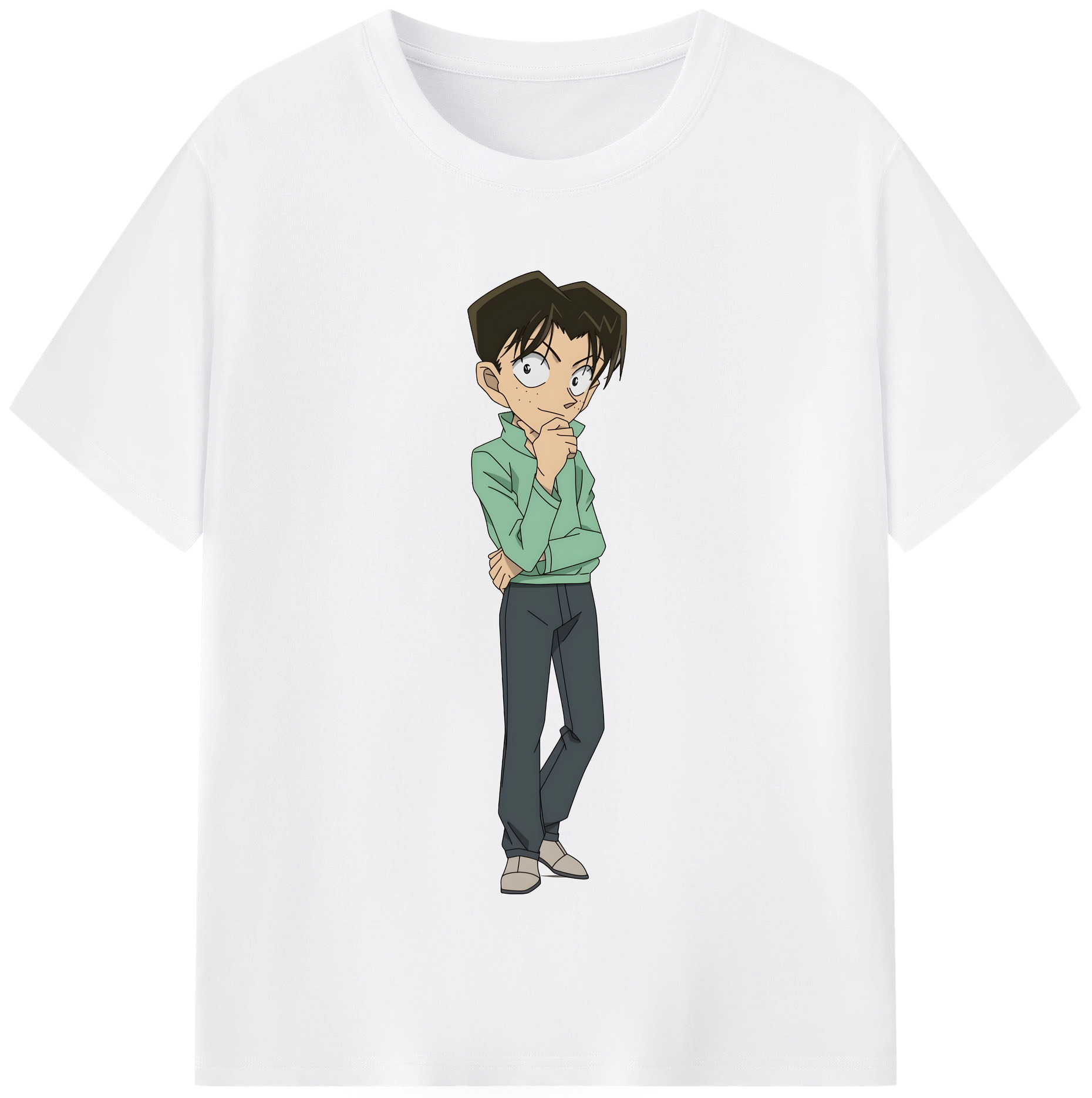 （画像用） 名探偵コナン 円谷 光彦 つぶらや みつひこ Detective Conan Mitch Tennyson 綿100％半袖Tシャツ（フロントプリント）