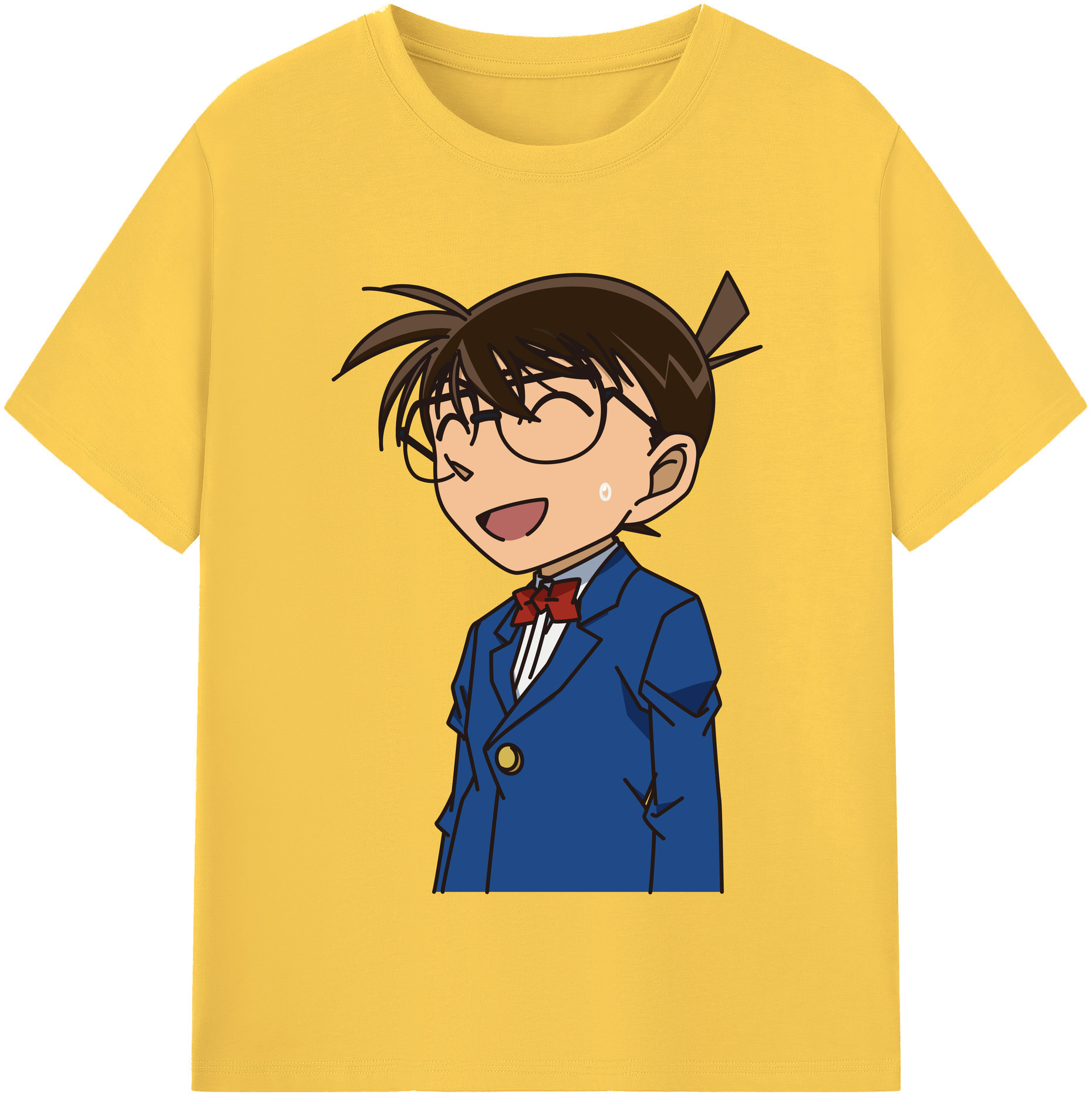 （画像用） 名探偵コナン 江戸川 コナン Detective Conan Conan Edogawa 綿100％半袖Tシャツ（フロントプリント）