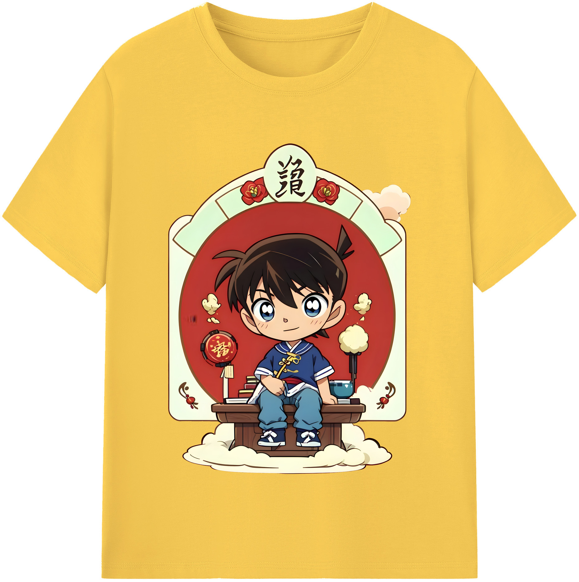 （画像用） 名探偵コナン 江戸川 コナン Detective Conan Conan Edogawa 綿100％半袖Tシャツ（フロントプリント）