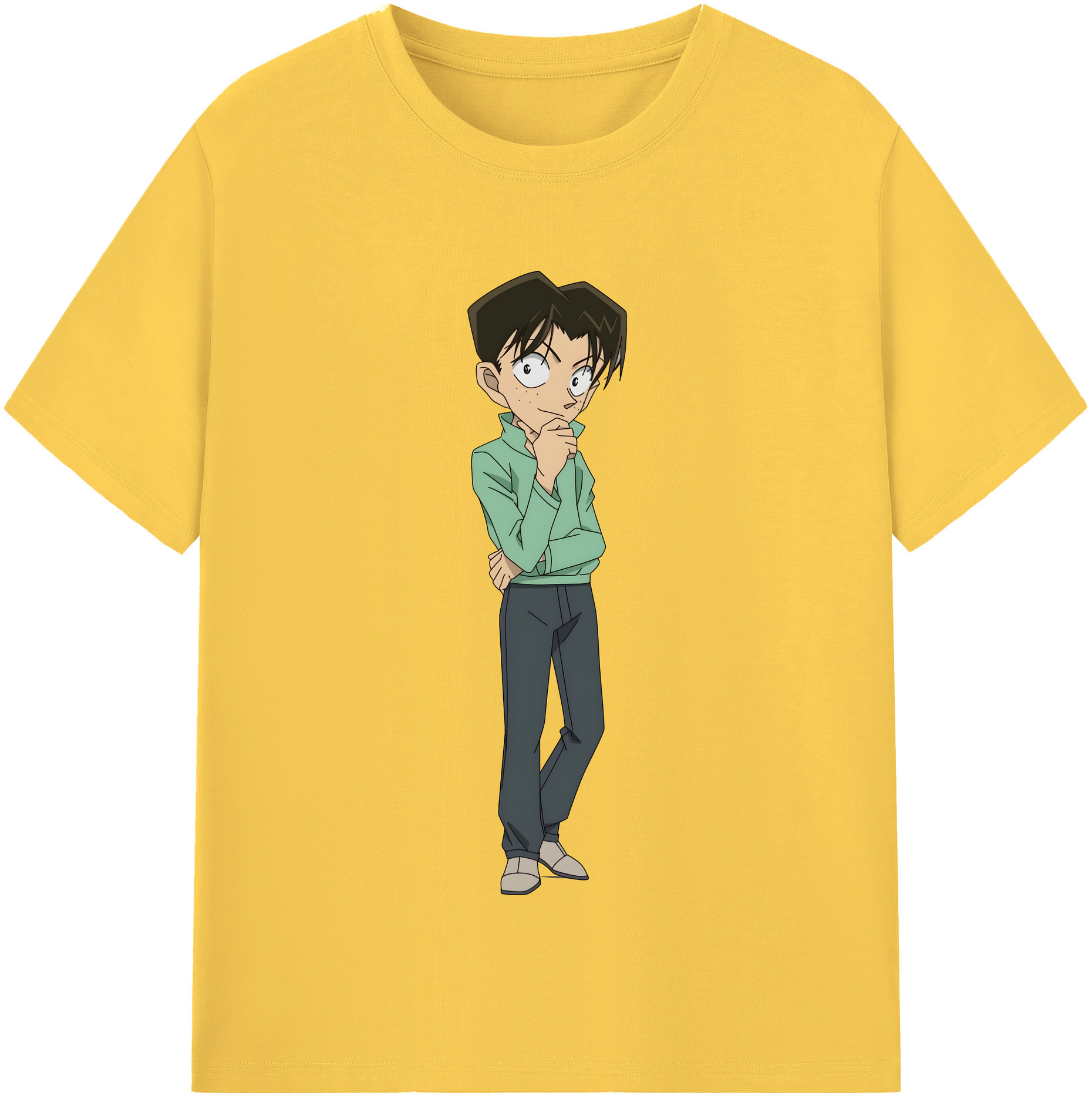 （画像用） 名探偵コナン 円谷 光彦 つぶらや みつひこ Detective Conan Mitch Tennyson 綿100％半袖Tシャツ（フロントプリント）