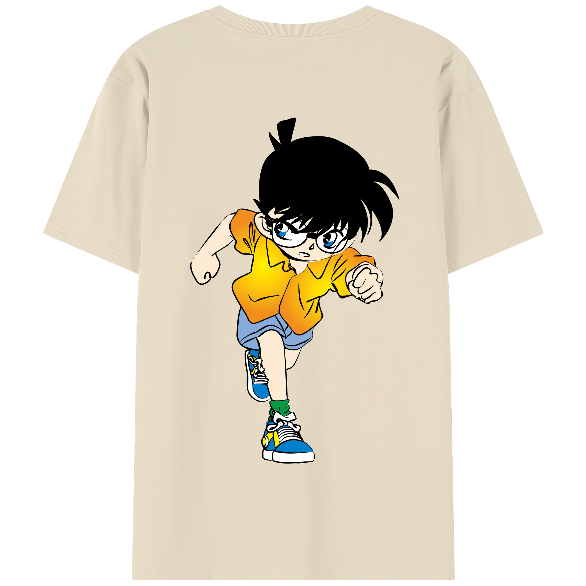 （画像用） 名探偵コナン 江戸川 コナン Detective Conan Conan Edogawa 綿100％半袖Tシャツ（背面プリント）