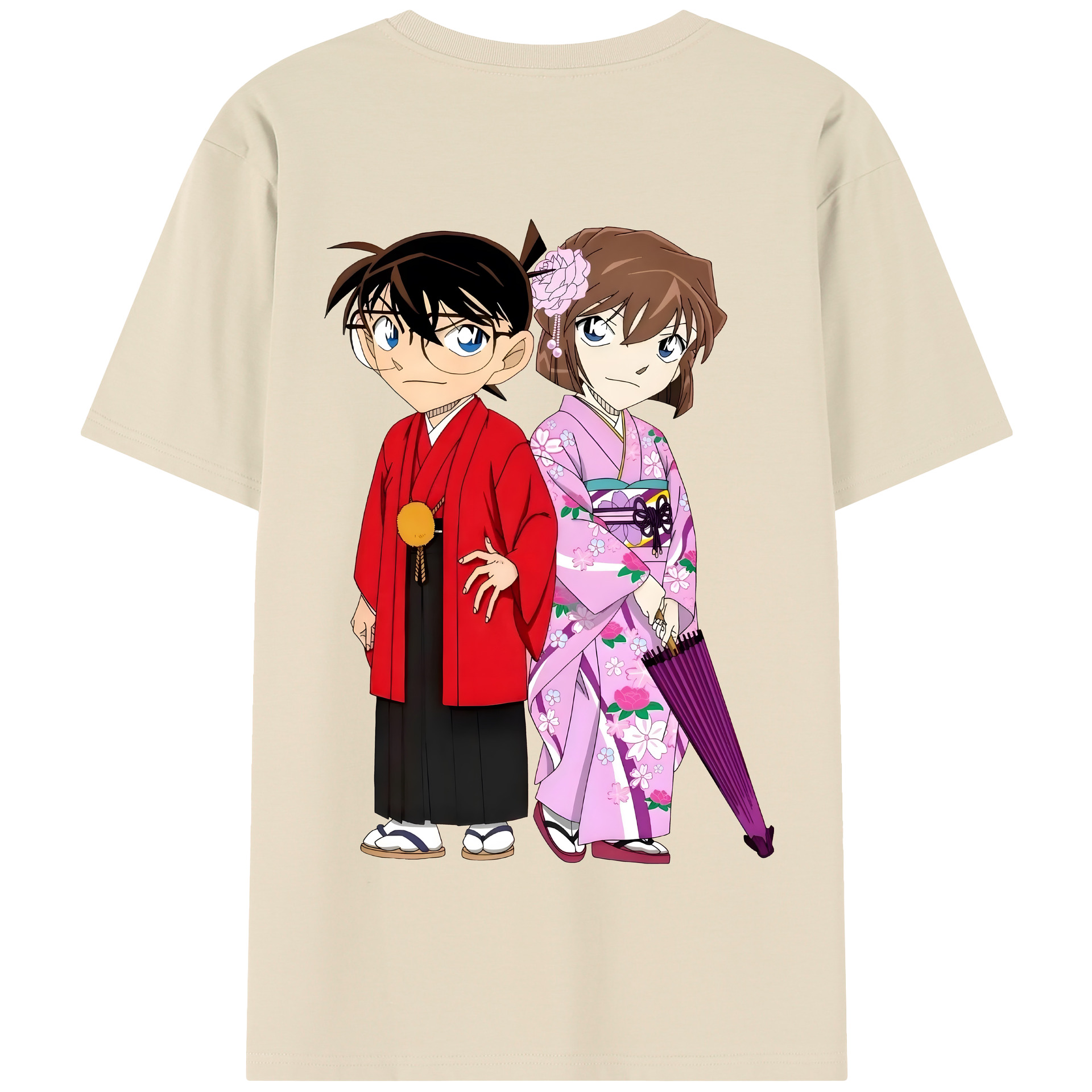 （画像用） 名探偵コナン 江戸川 コナン Detective Conan Conan Edogawa 綿100％半袖Tシャツ（背面プリント）