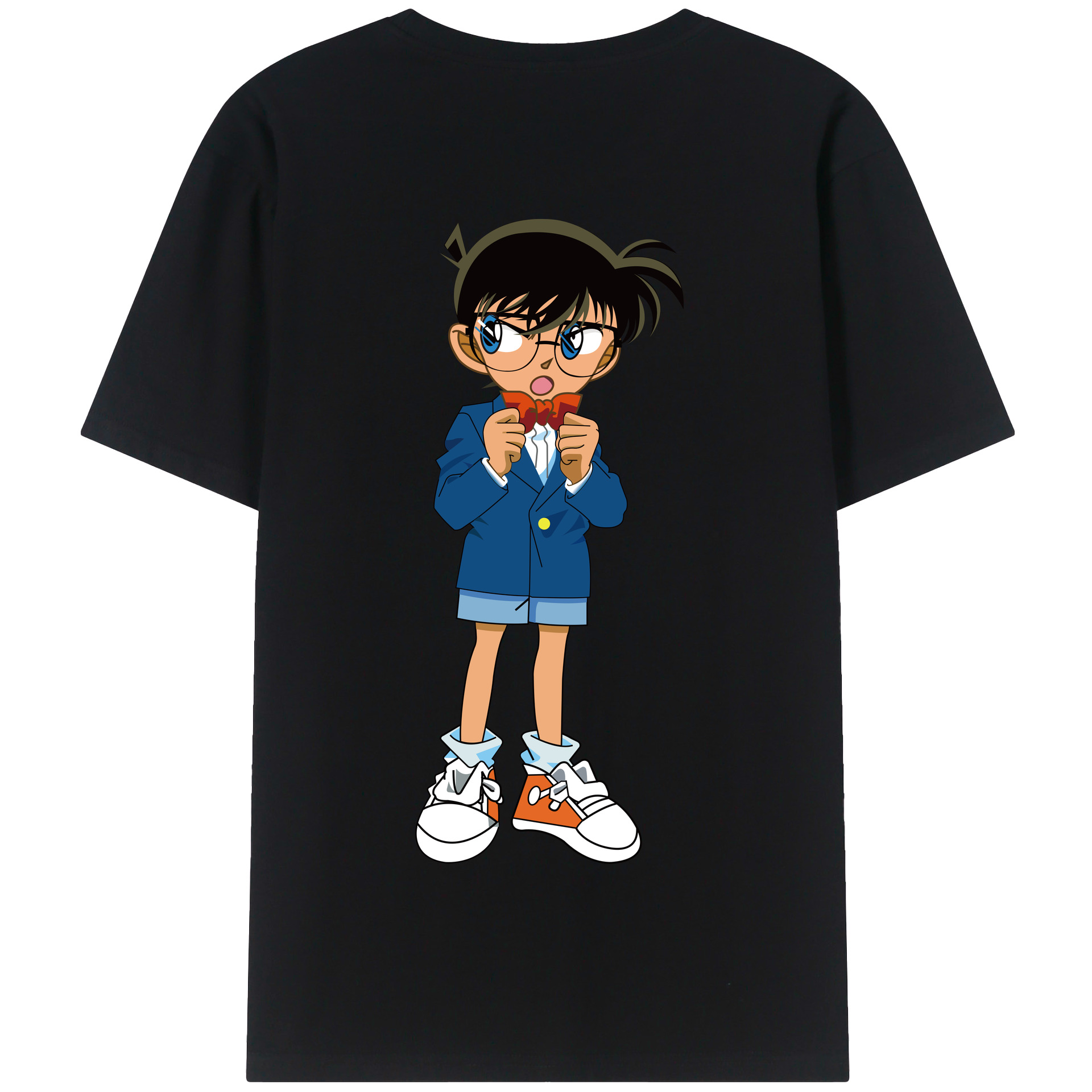 （画像用） 名探偵コナン 江戸川 コナン Detective Conan Conan Edogawa 綿100％半袖Tシャツ（背面プリント）