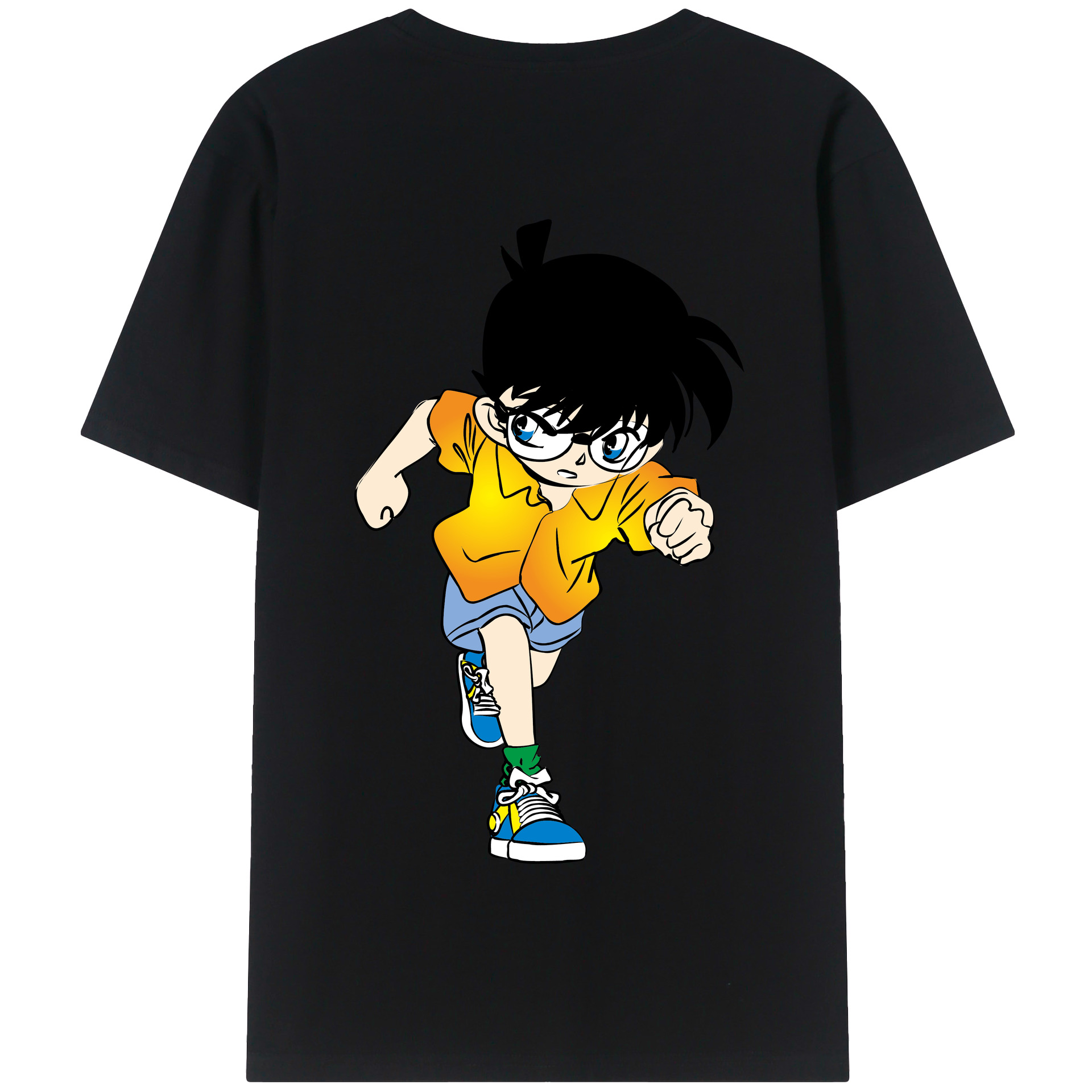 （画像用） 名探偵コナン 江戸川 コナン Detective Conan Conan Edogawa 綿100％半袖Tシャツ（背面プリント）