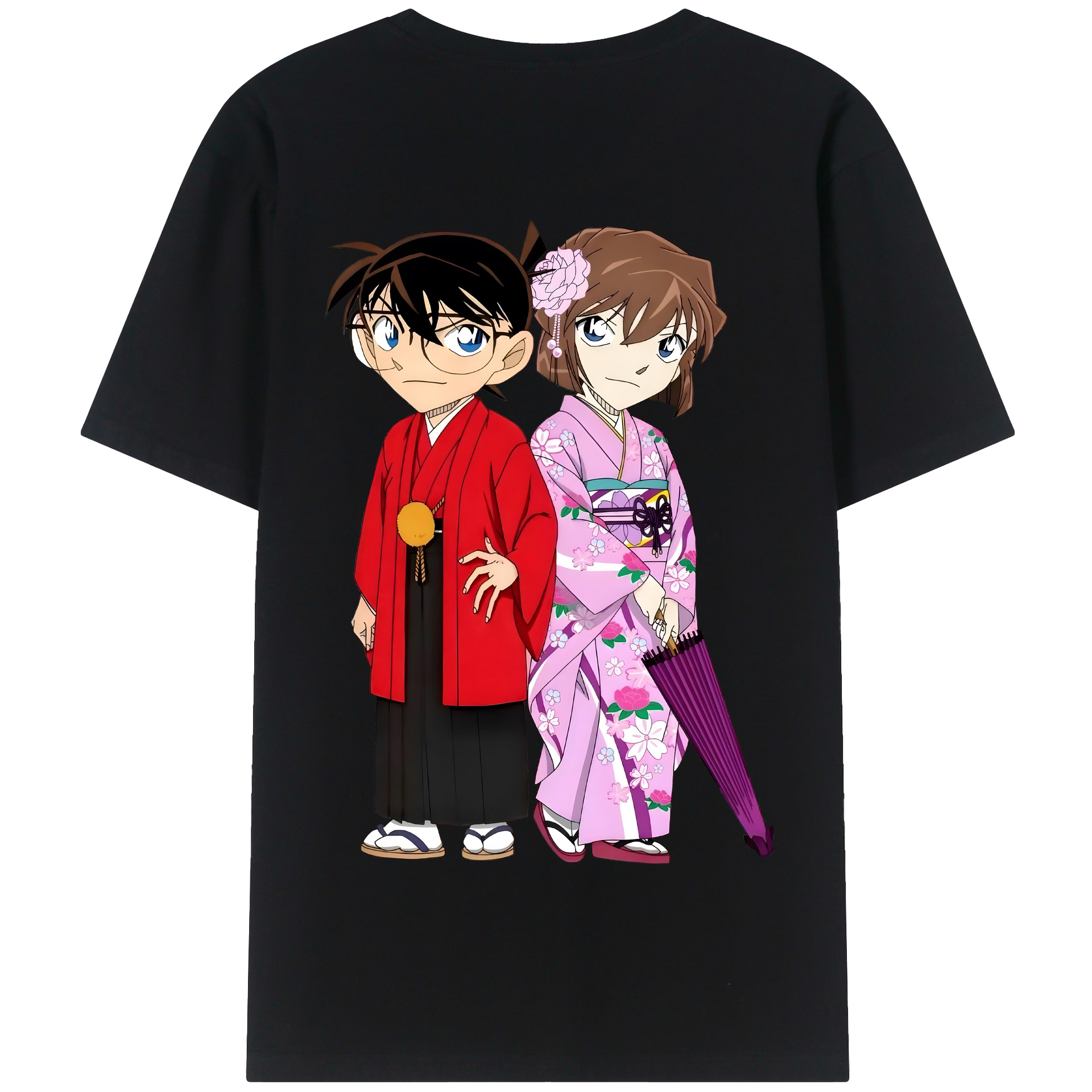 （画像用） 名探偵コナン 江戸川 コナン Detective Conan Conan Edogawa 綿100％半袖Tシャツ（背面プリント）