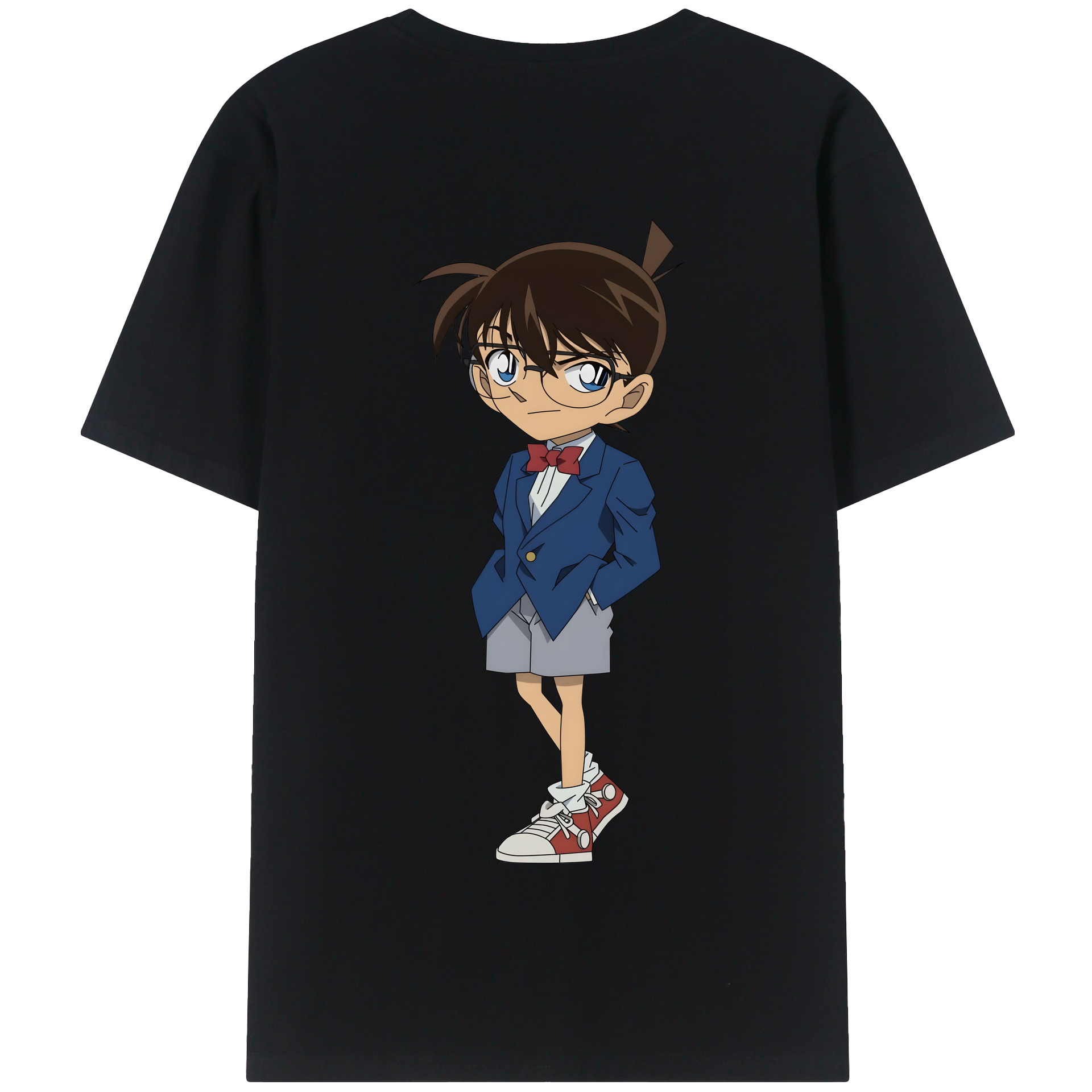 （画像用） 名探偵コナン 江戸川 コナン Detective Conan Conan Edogawa 綿100％半袖Tシャツ（背面プリント）