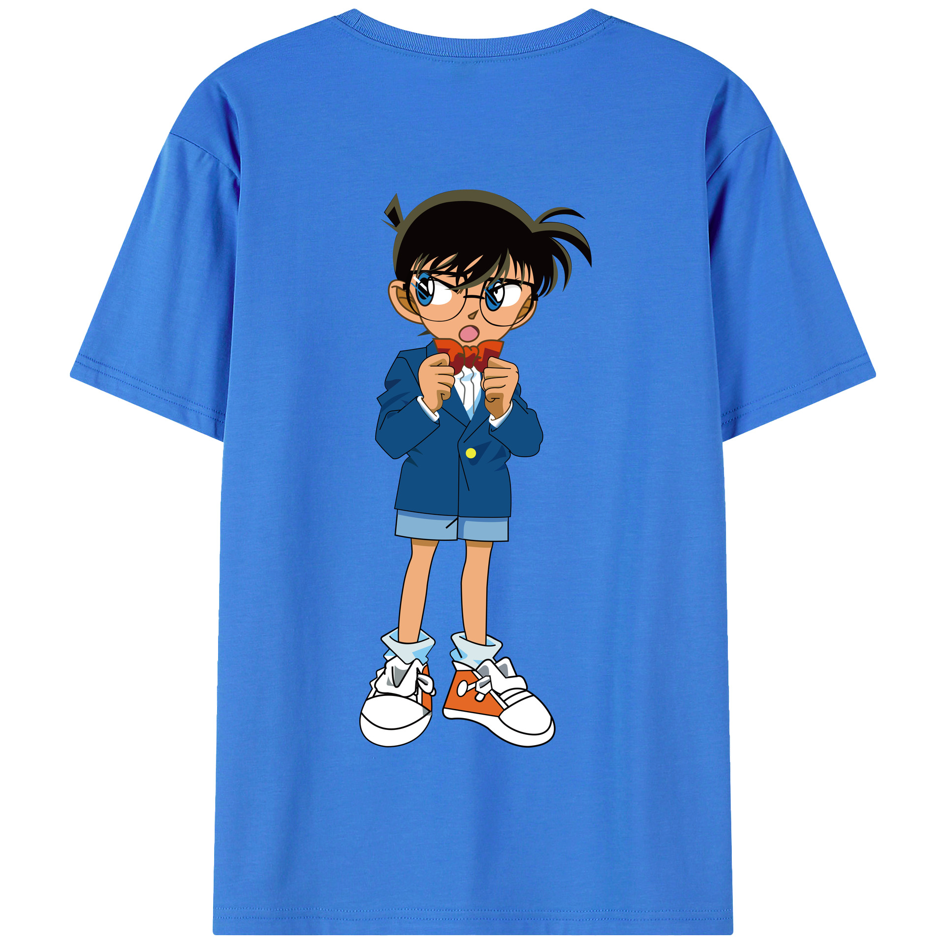 （画像用） 名探偵コナン 江戸川 コナン Detective Conan Conan Edogawa 綿100％半袖Tシャツ（背面プリント）