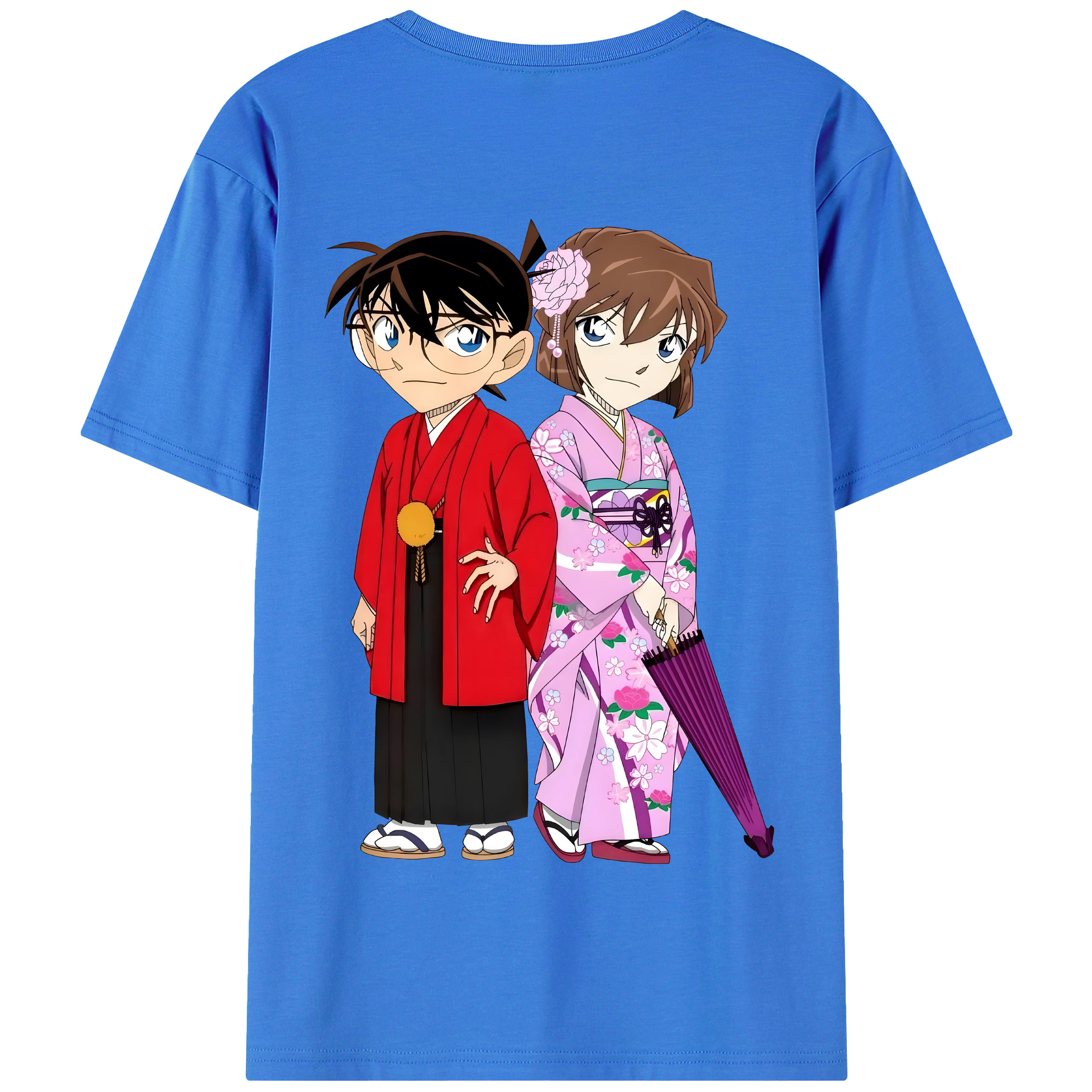 （画像用） 名探偵コナン 江戸川 コナン Detective Conan Conan Edogawa 綿100％半袖Tシャツ（背面プリント）
