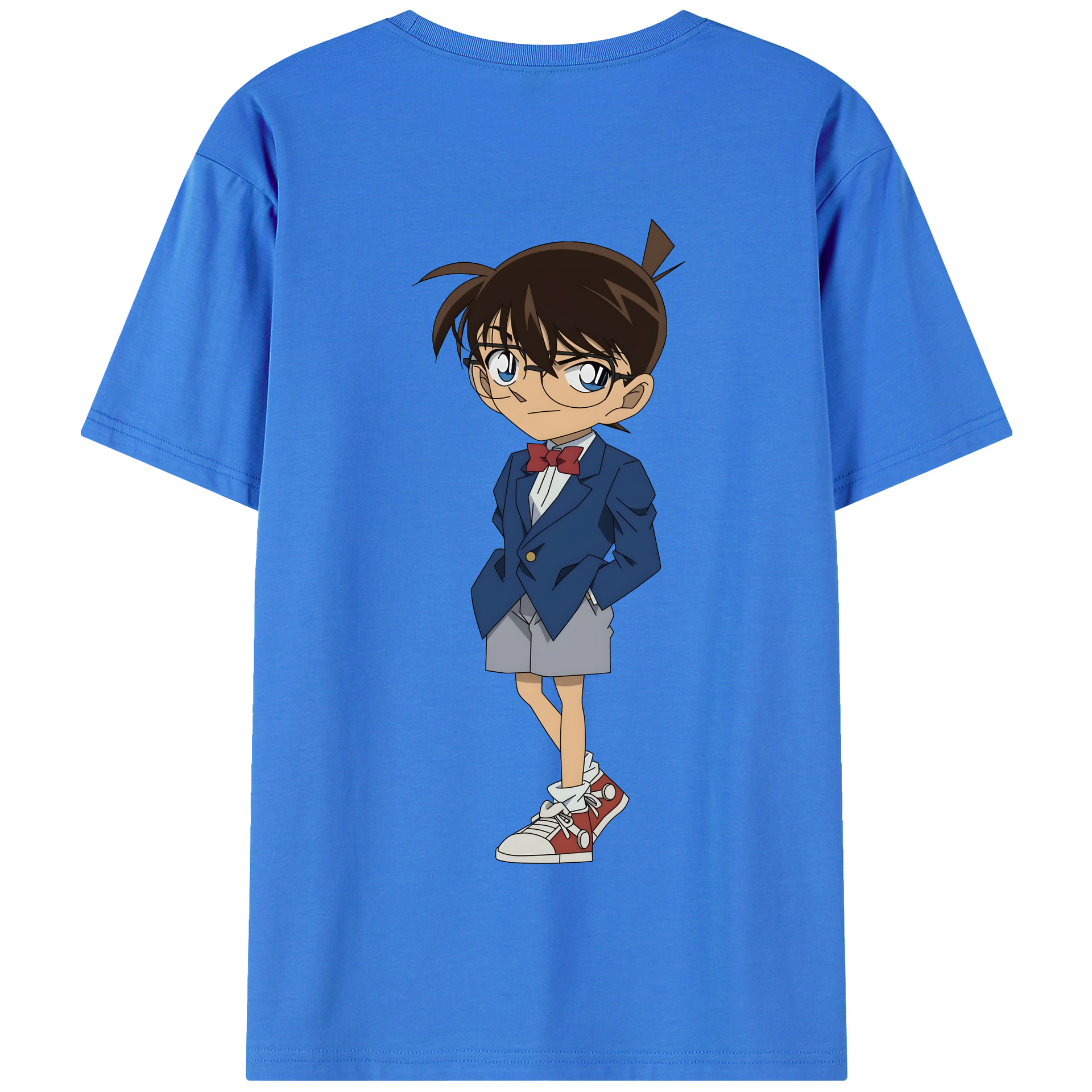 （画像用） 名探偵コナン 江戸川 コナン Detective Conan Conan Edogawa 綿100％半袖Tシャツ（背面プリント）