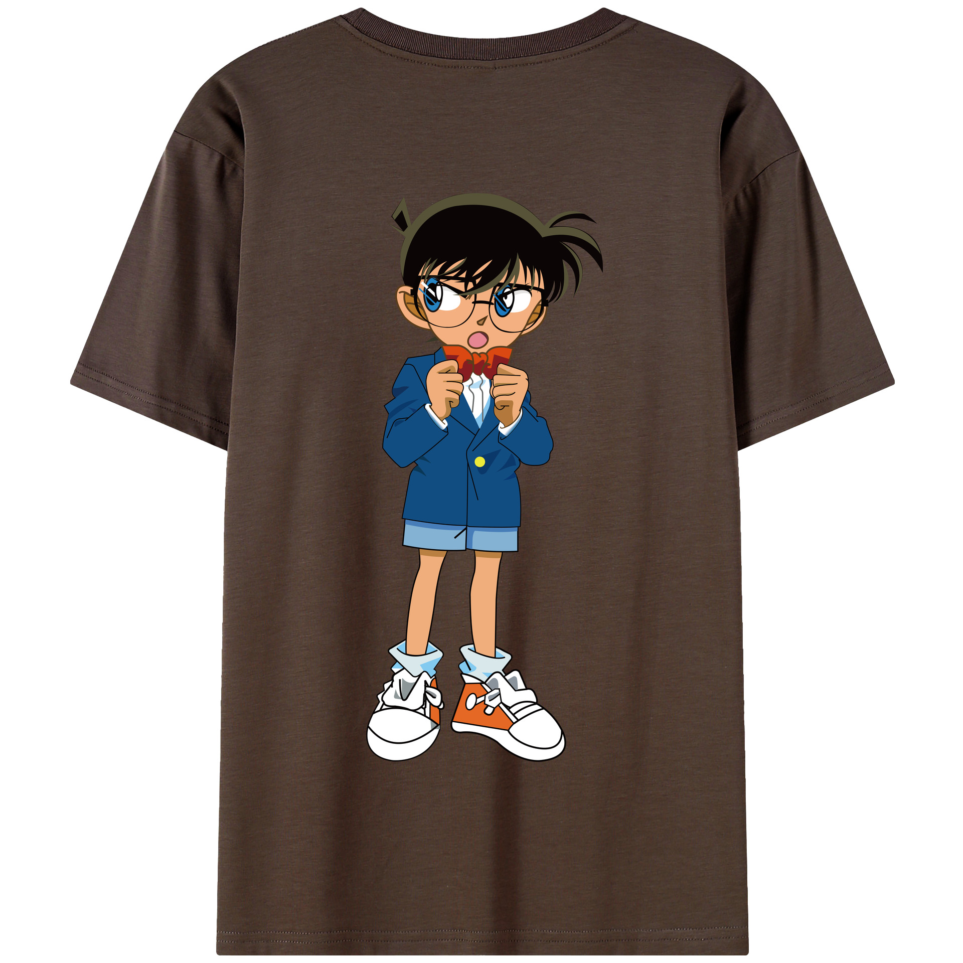 （画像用） 名探偵コナン 江戸川 コナン Detective Conan Conan Edogawa 綿100％半袖Tシャツ（背面プリント）