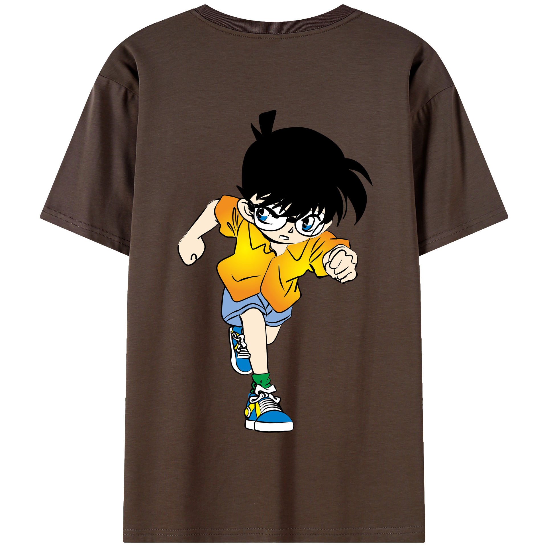 （画像用） 名探偵コナン 江戸川 コナン Detective Conan Conan Edogawa 綿100％半袖Tシャツ（背面プリント）