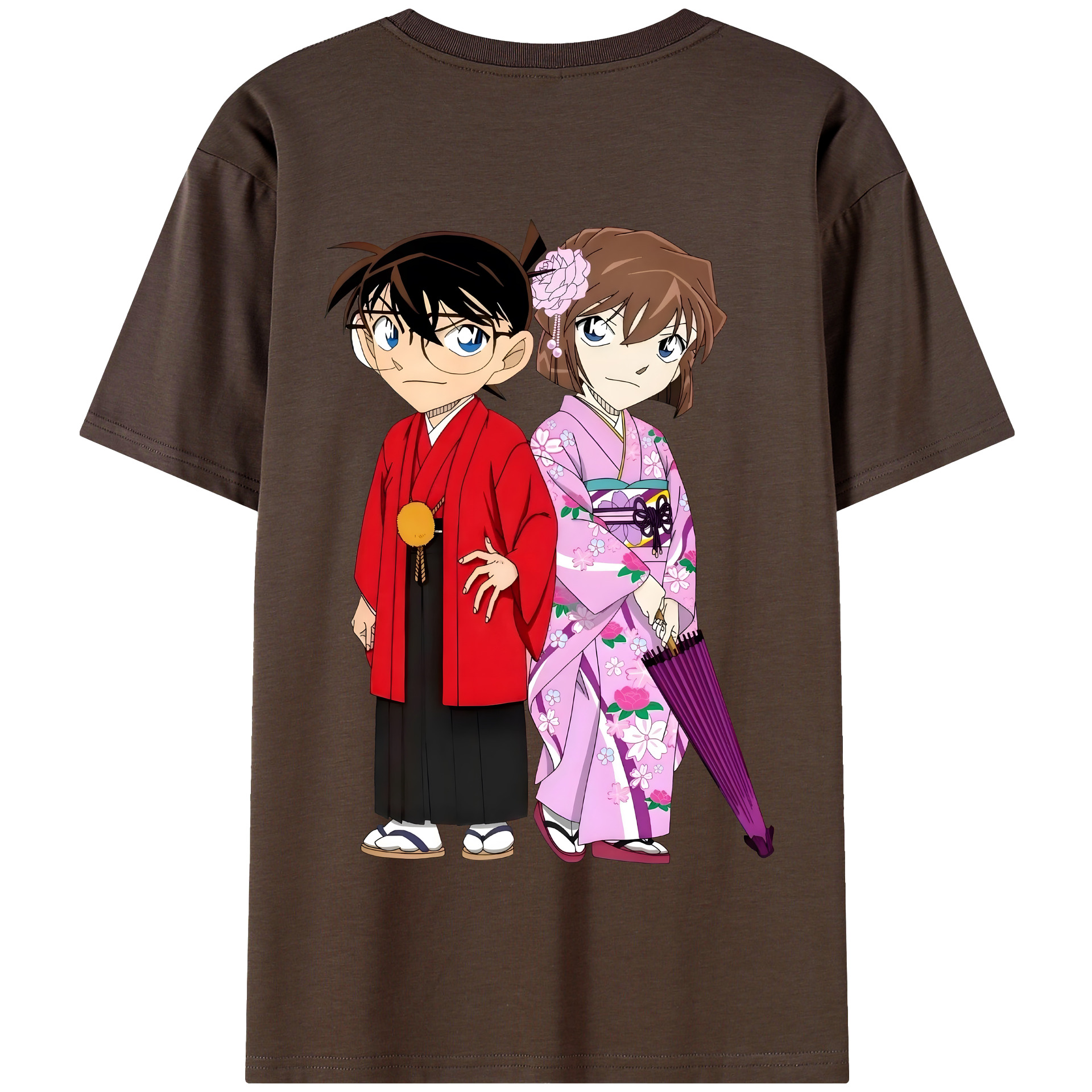 （画像用） 名探偵コナン 江戸川 コナン Detective Conan Conan Edogawa 綿100％半袖Tシャツ（背面プリント）