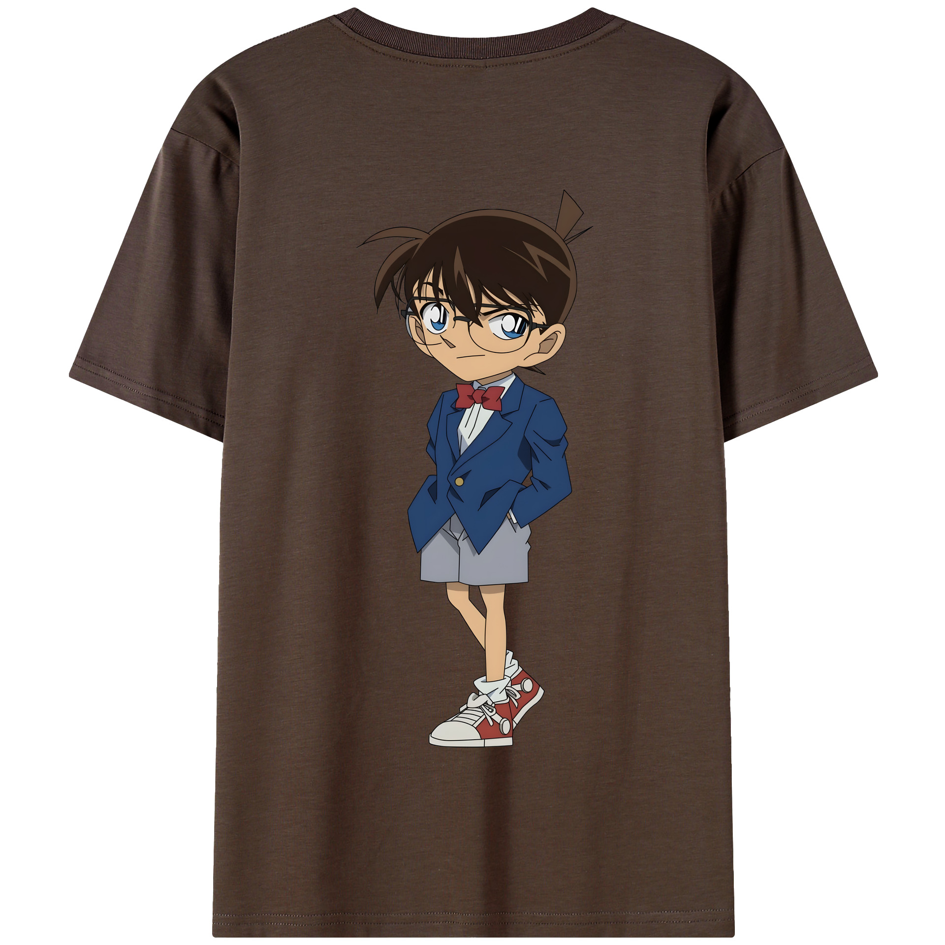（画像用） 名探偵コナン 江戸川 コナン Detective Conan Conan Edogawa 綿100％半袖Tシャツ（背面プリント）