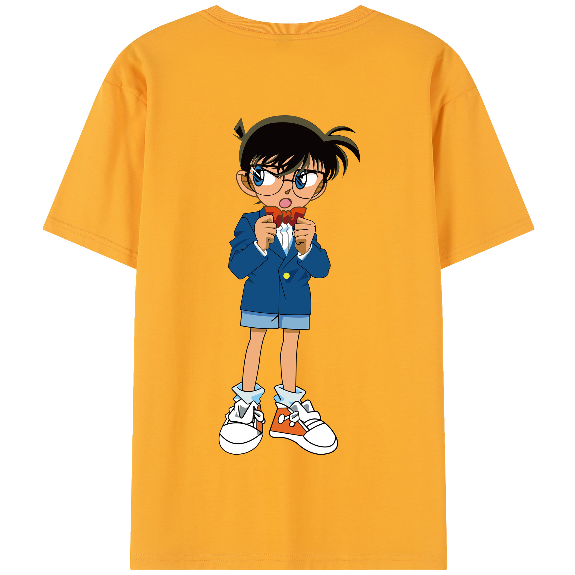 （画像用） 名探偵コナン 江戸川 コナン Detective Conan Conan Edogawa 綿100％半袖Tシャツ（背面プリント）