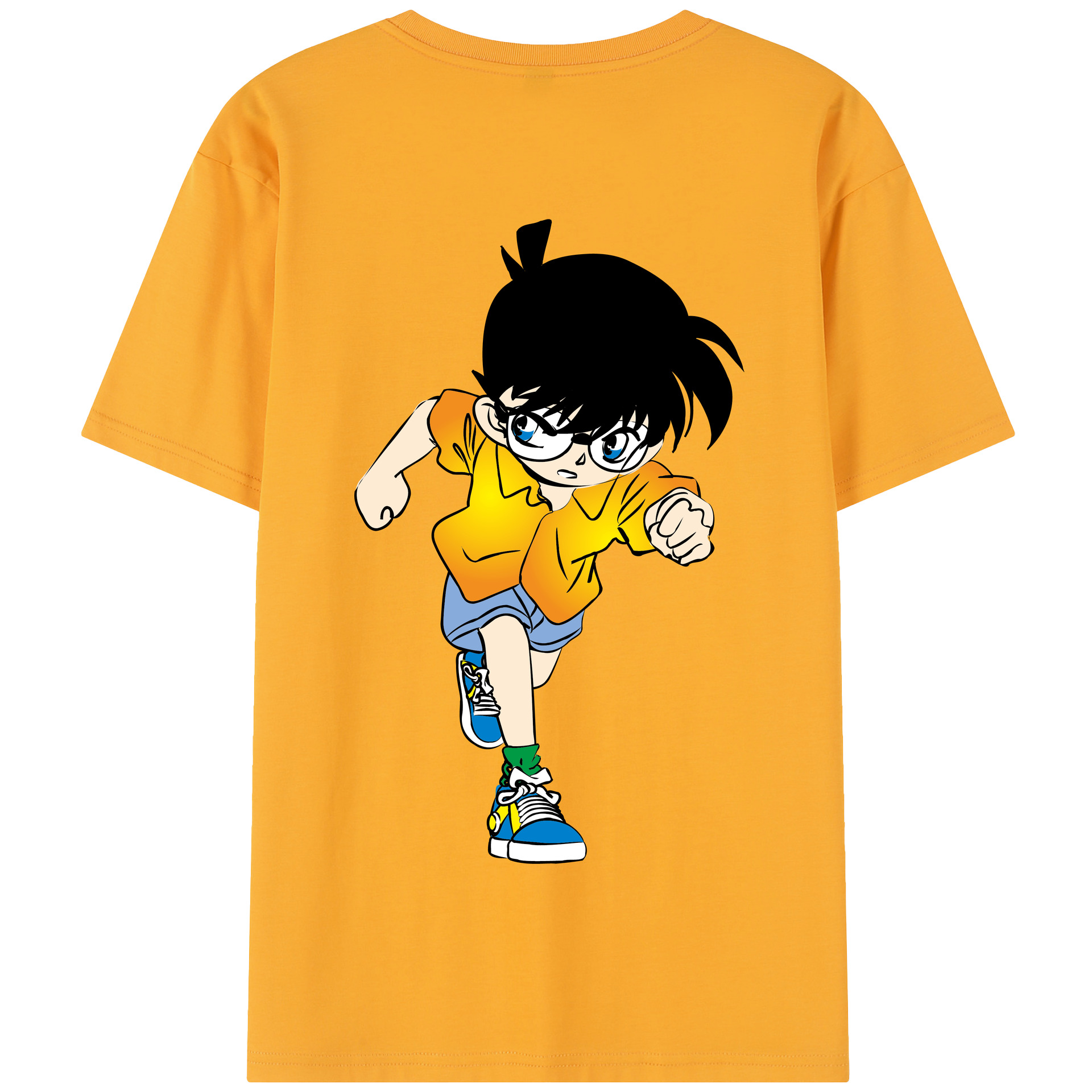 （画像用） 名探偵コナン 江戸川 コナン Detective Conan Conan Edogawa 綿100％半袖Tシャツ（背面プリント）