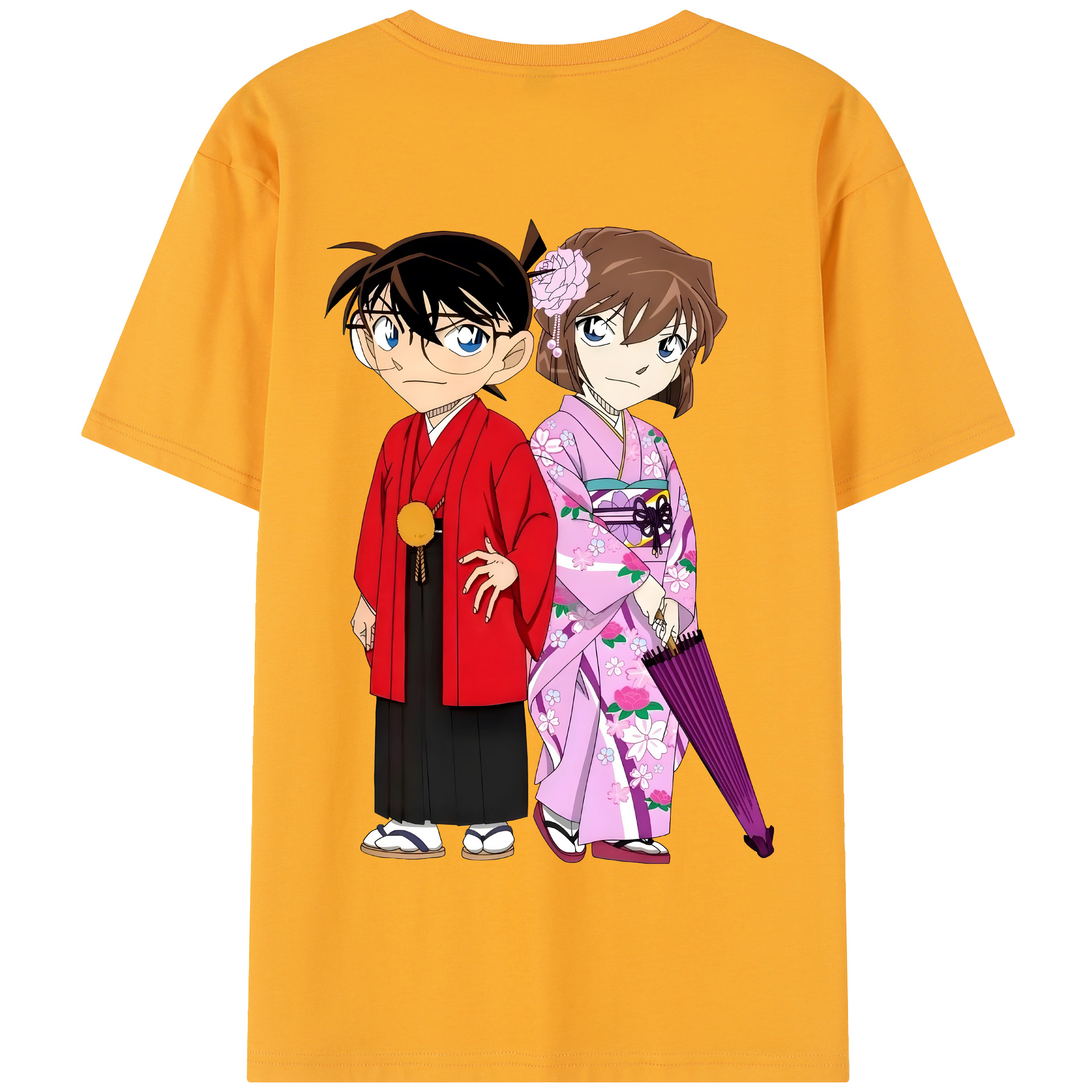 （画像用） 名探偵コナン 江戸川 コナン Detective Conan Conan Edogawa 綿100％半袖Tシャツ（背面プリント）