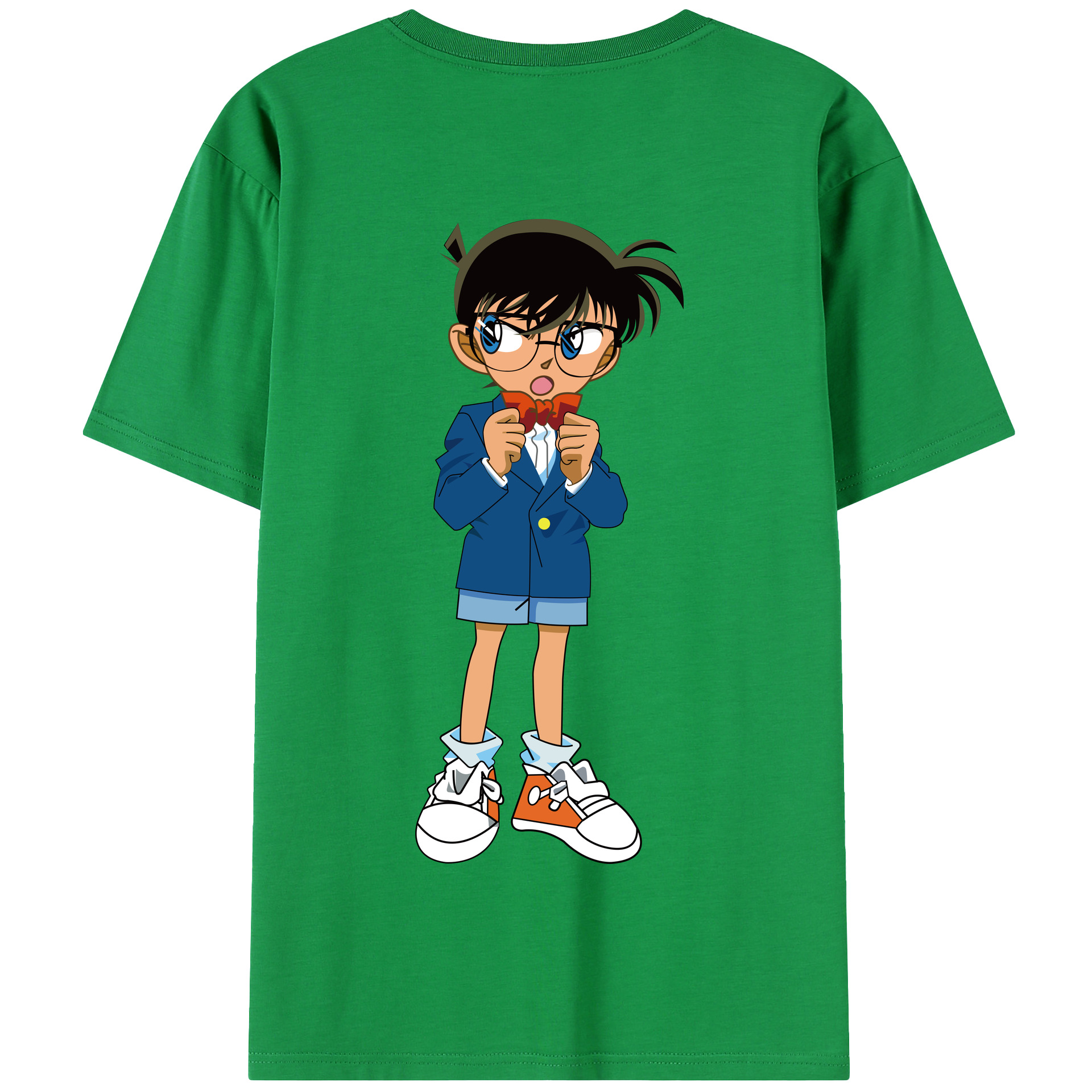 （画像用） 名探偵コナン 江戸川 コナン Detective Conan Conan Edogawa 綿100％半袖Tシャツ（背面プリント）