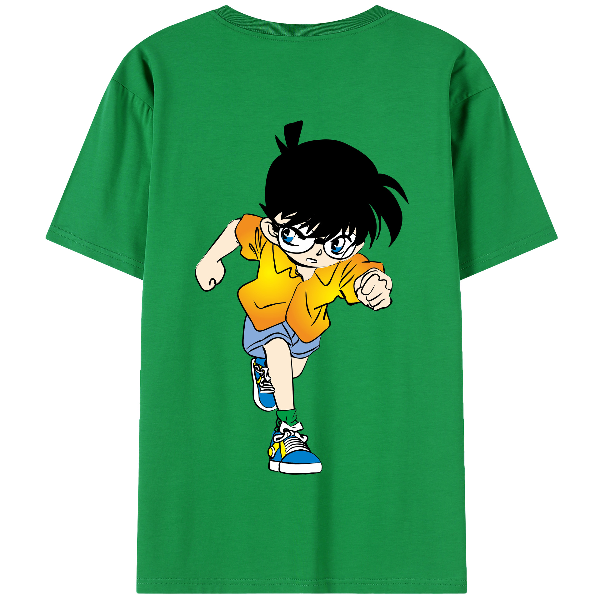 （画像用） 名探偵コナン 江戸川 コナン Detective Conan Conan Edogawa 綿100％半袖Tシャツ（背面プリント）
