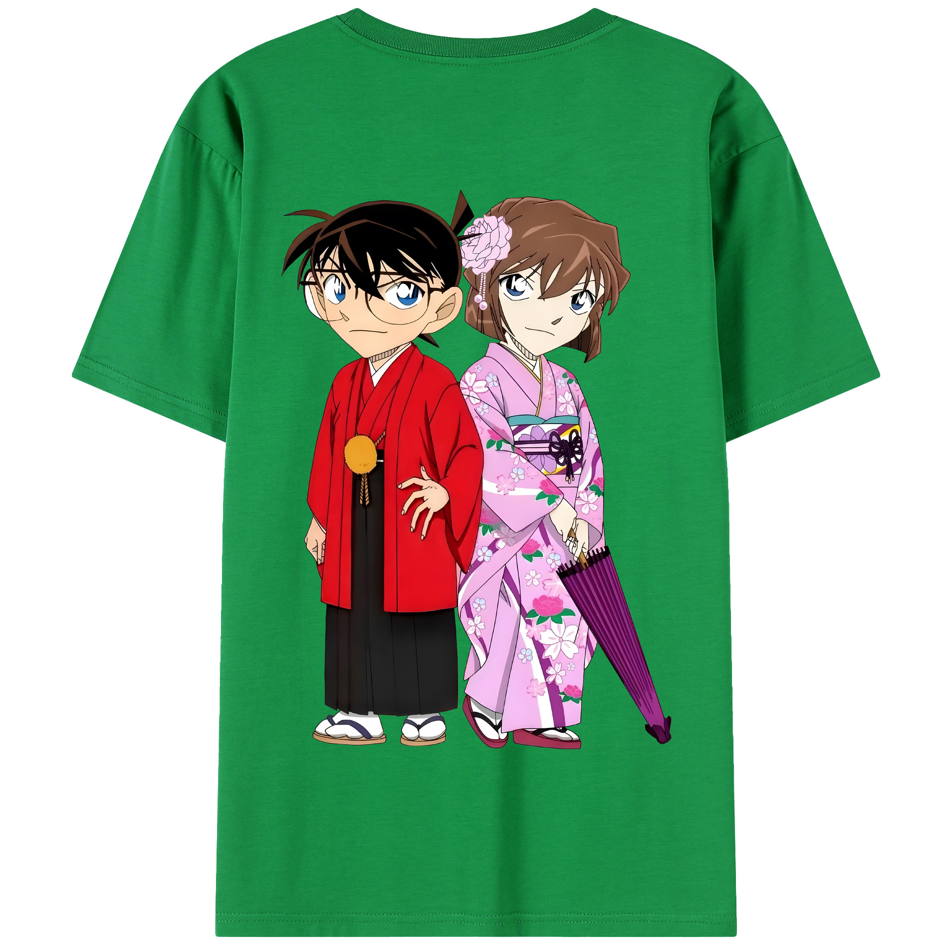 （画像用） 名探偵コナン 江戸川 コナン Detective Conan Conan Edogawa 綿100％半袖Tシャツ（背面プリント）