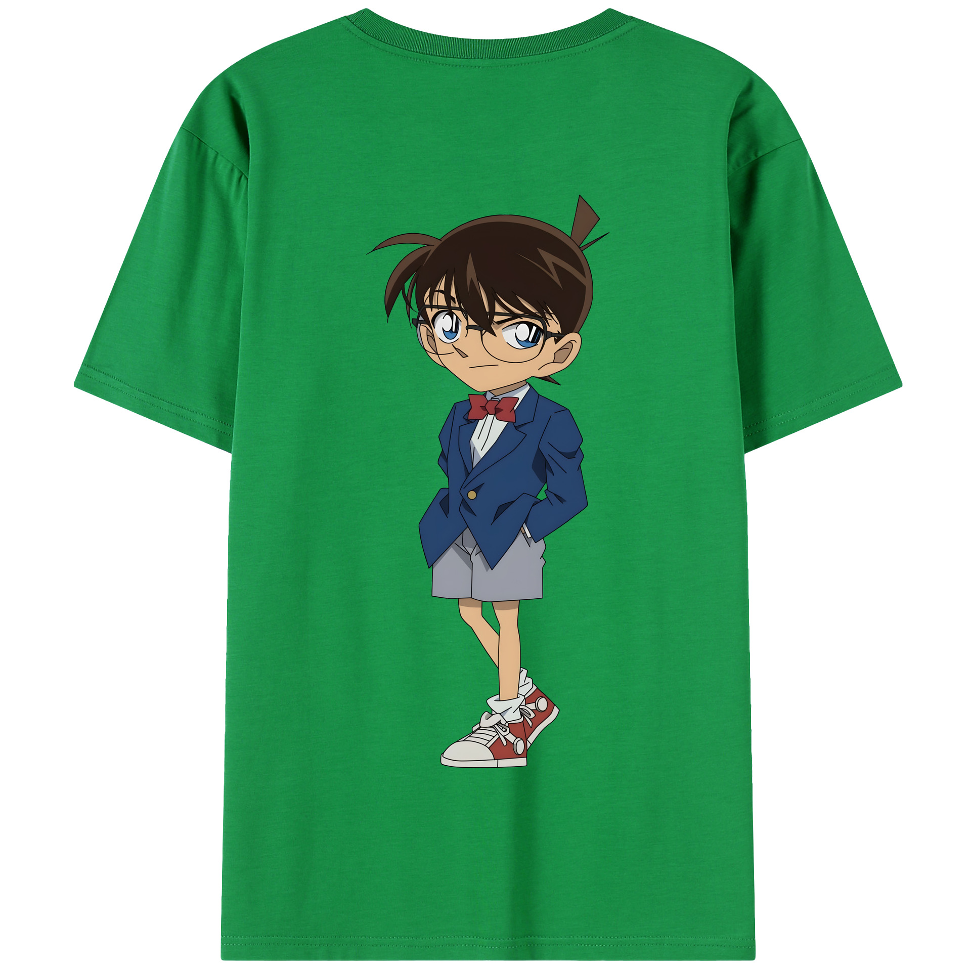 （画像用） 名探偵コナン 江戸川 コナン Detective Conan Conan Edogawa 綿100％半袖Tシャツ（背面プリント）