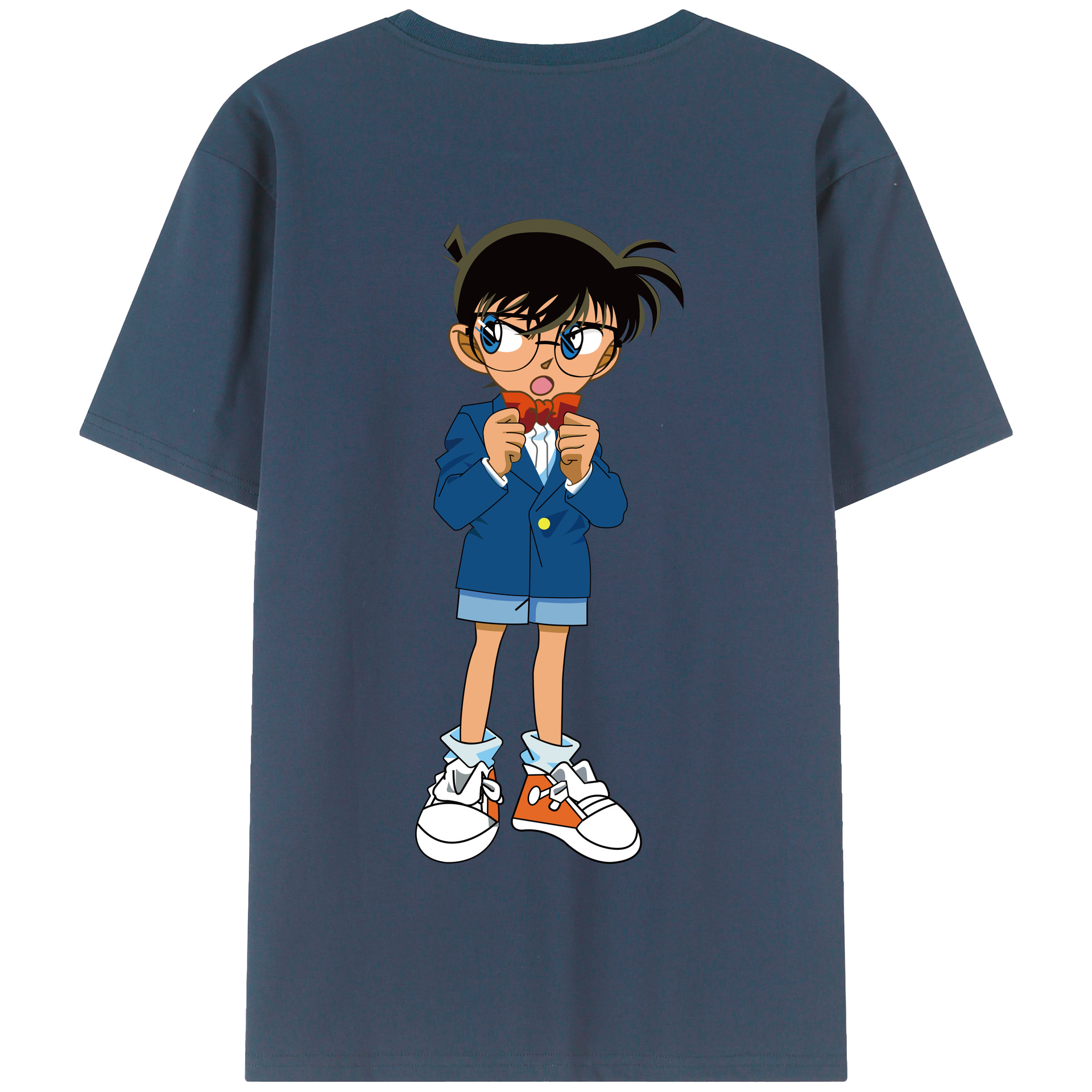 （画像用） 名探偵コナン 江戸川 コナン Detective Conan Conan Edogawa 綿100％半袖Tシャツ（背面プリント）