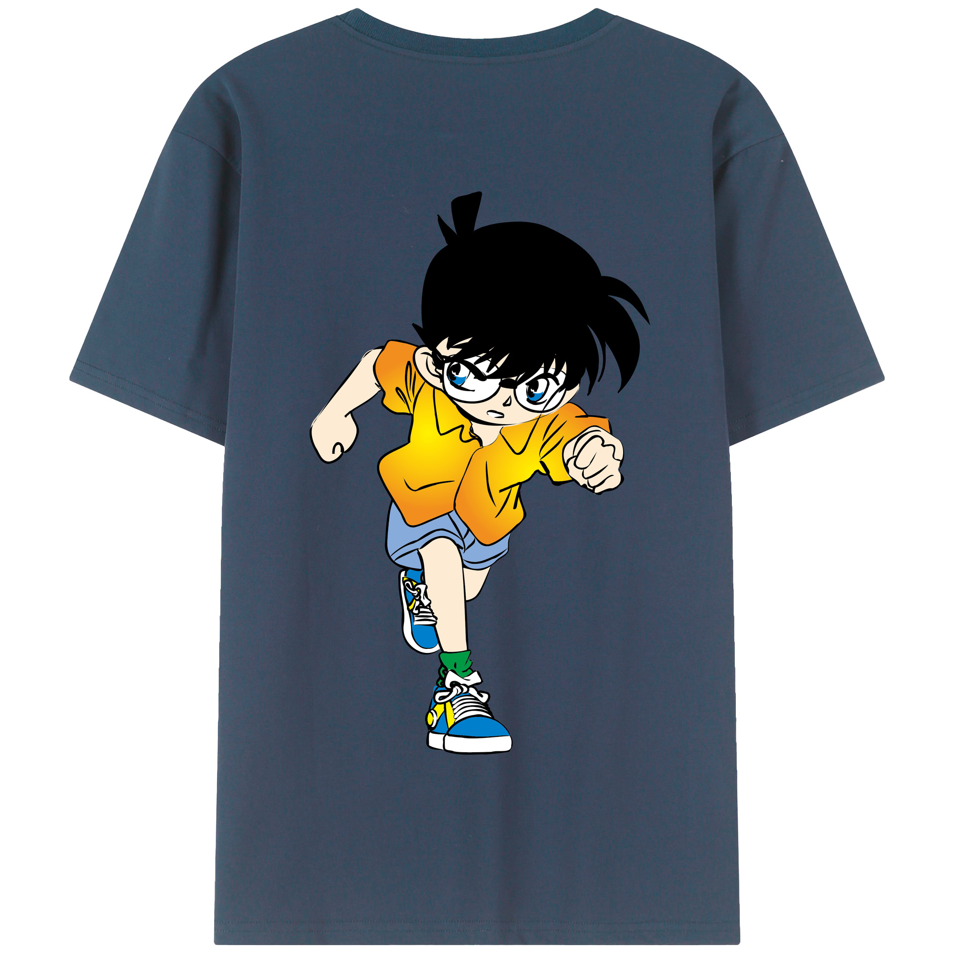 （画像用） 名探偵コナン 江戸川 コナン Detective Conan Conan Edogawa 綿100％半袖Tシャツ（背面プリント）