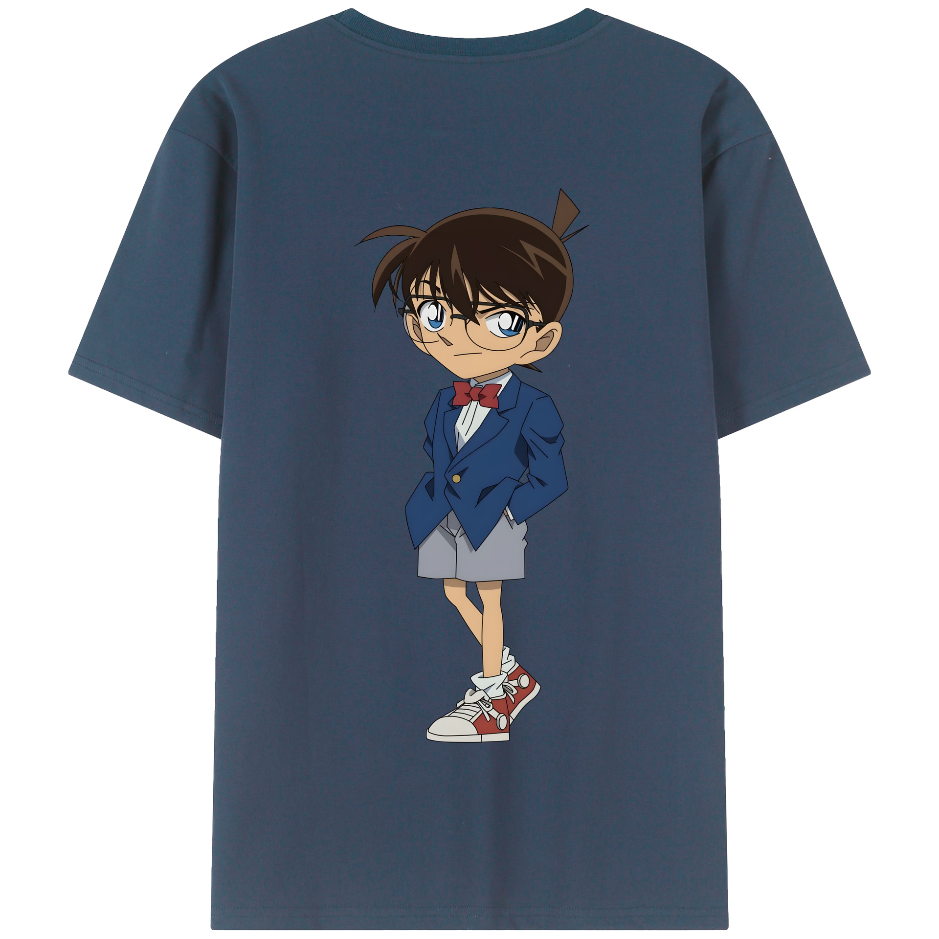 （画像用） 名探偵コナン 江戸川 コナン Detective Conan Conan Edogawa 綿100％半袖Tシャツ（背面プリント）