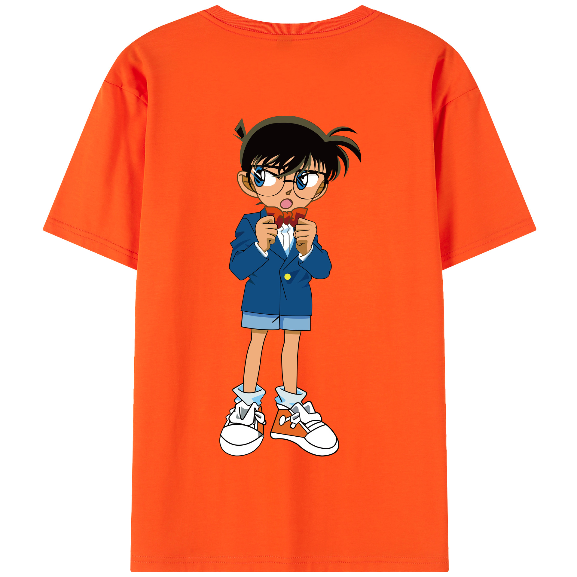 （画像用） 名探偵コナン 江戸川 コナン Detective Conan Conan Edogawa 綿100％半袖Tシャツ（背面プリント）