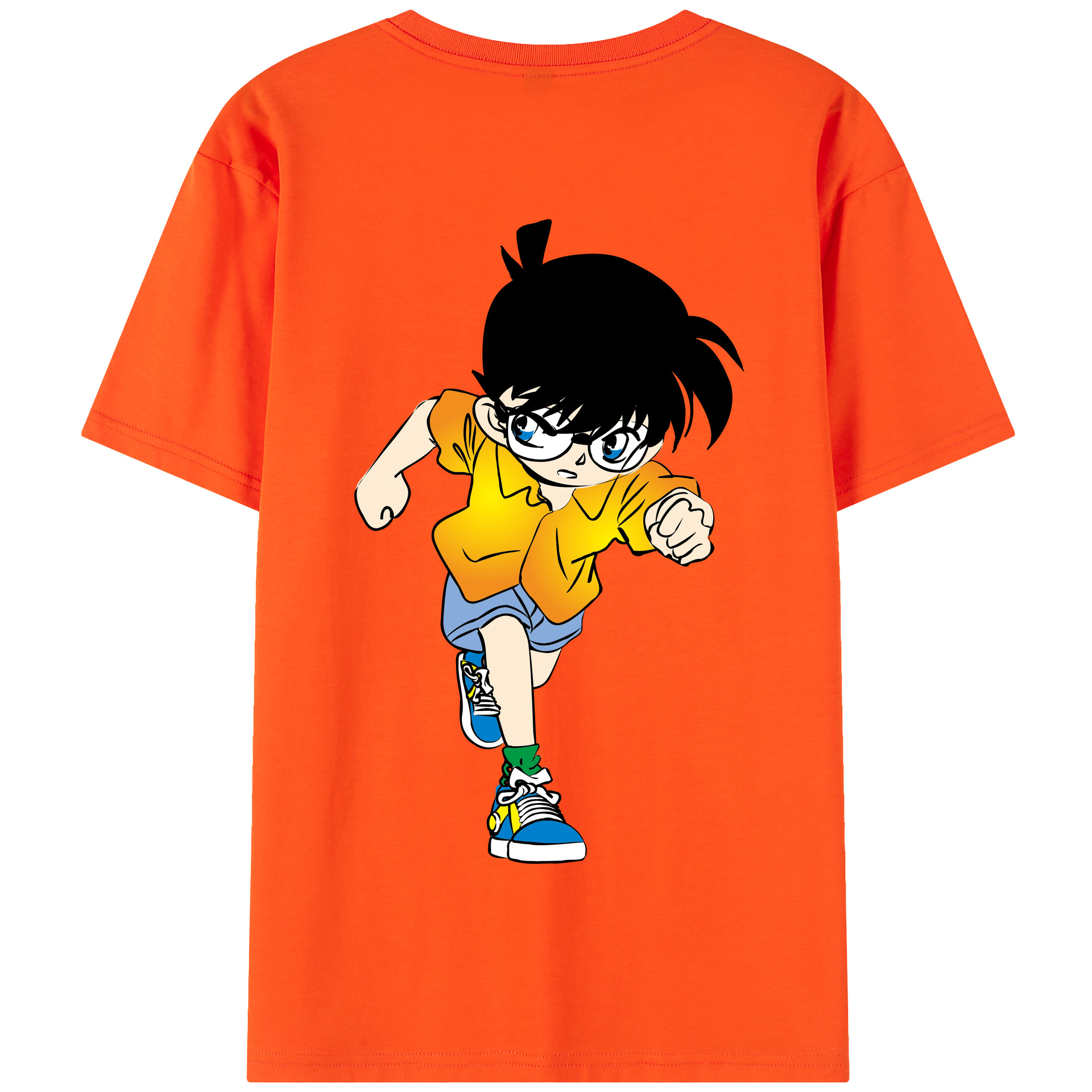 （画像用） 名探偵コナン 江戸川 コナン Detective Conan Conan Edogawa 綿100％半袖Tシャツ（背面プリント）