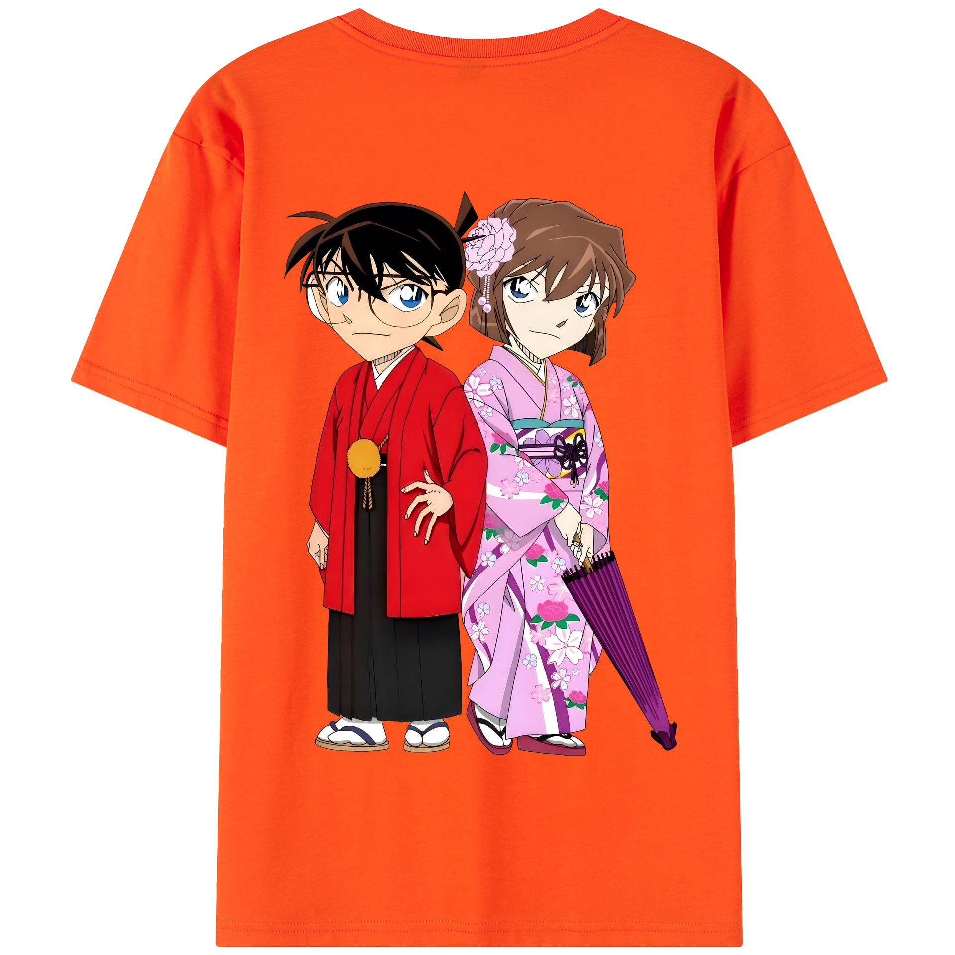 （画像用） 名探偵コナン 江戸川 コナン Detective Conan Conan Edogawa 綿100％半袖Tシャツ（背面プリント）