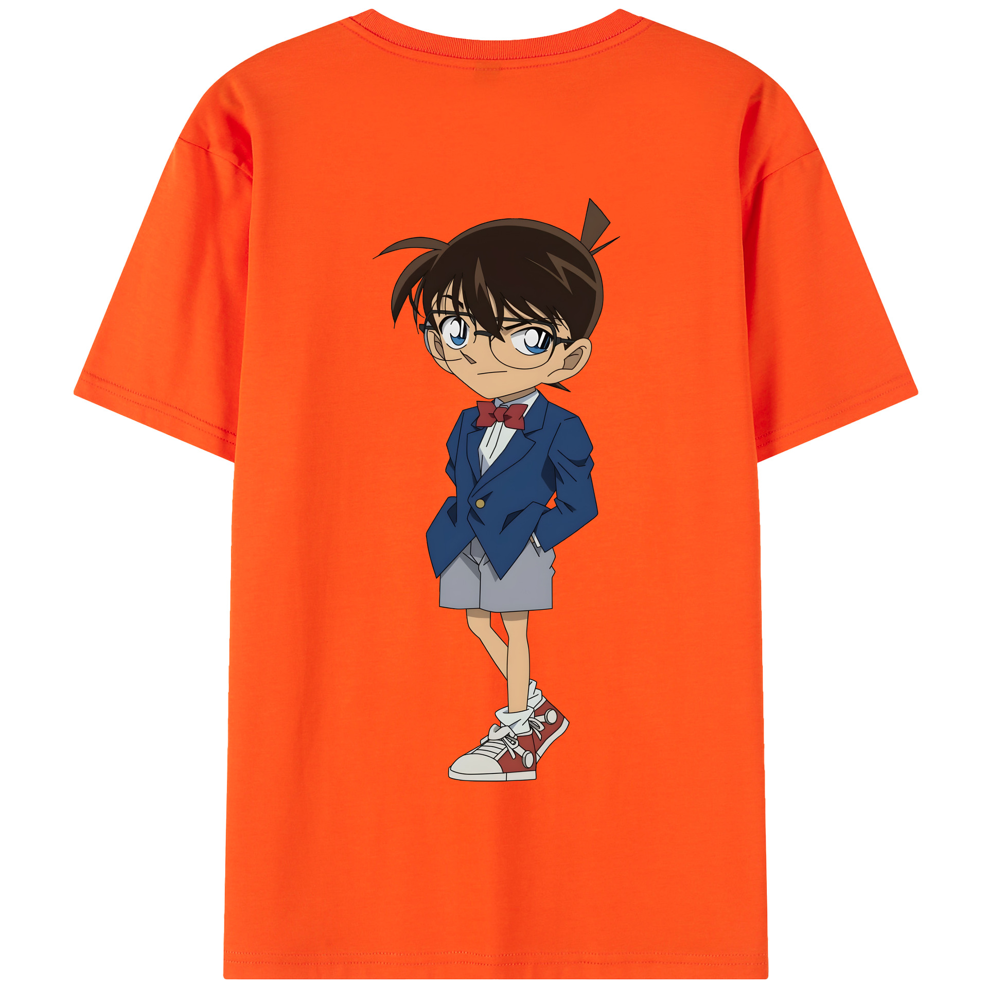 （画像用） 名探偵コナン 江戸川 コナン Detective Conan Conan Edogawa 綿100％半袖Tシャツ（背面プリント）