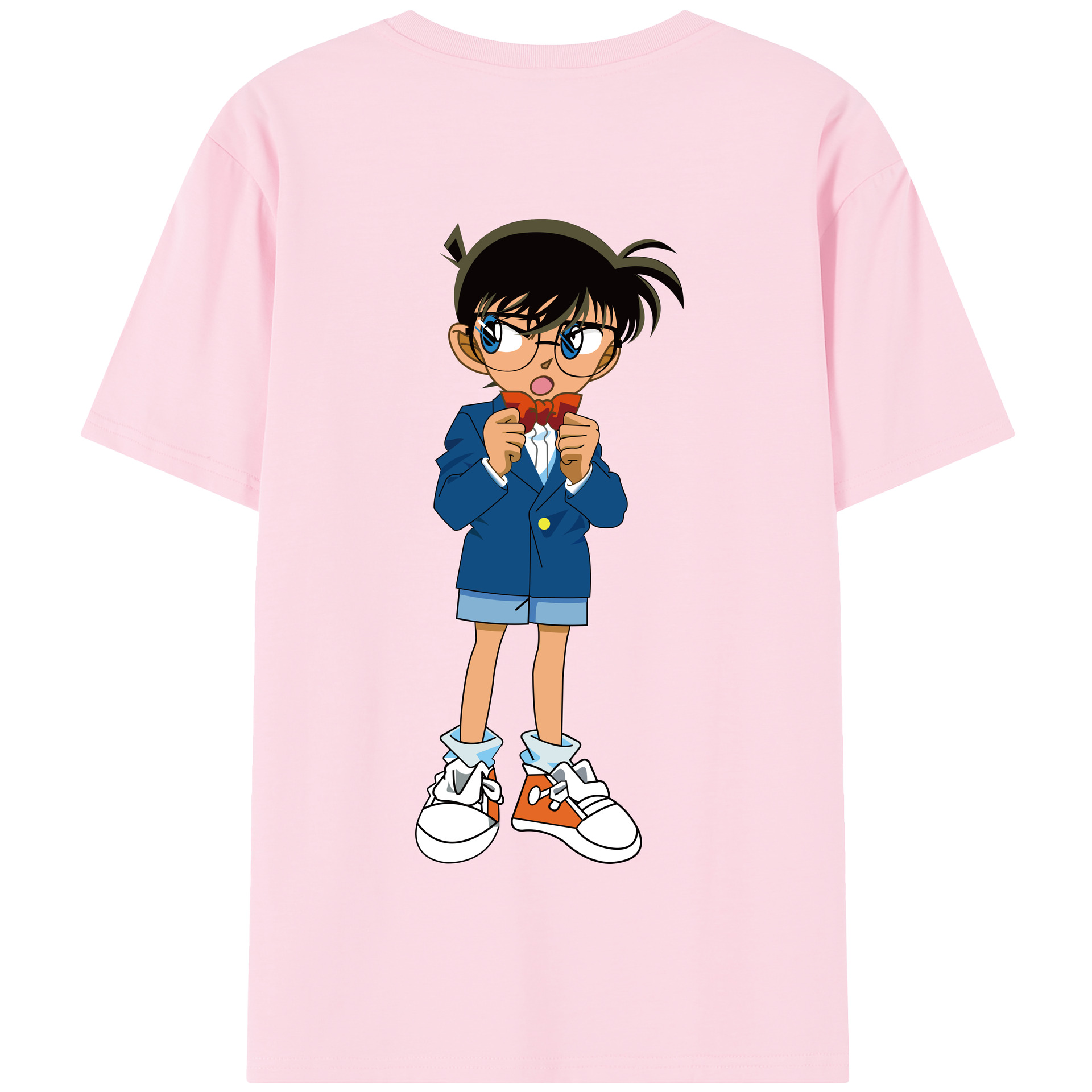 （画像用） 名探偵コナン 江戸川 コナン Detective Conan Conan Edogawa 綿100％半袖Tシャツ（背面プリント）