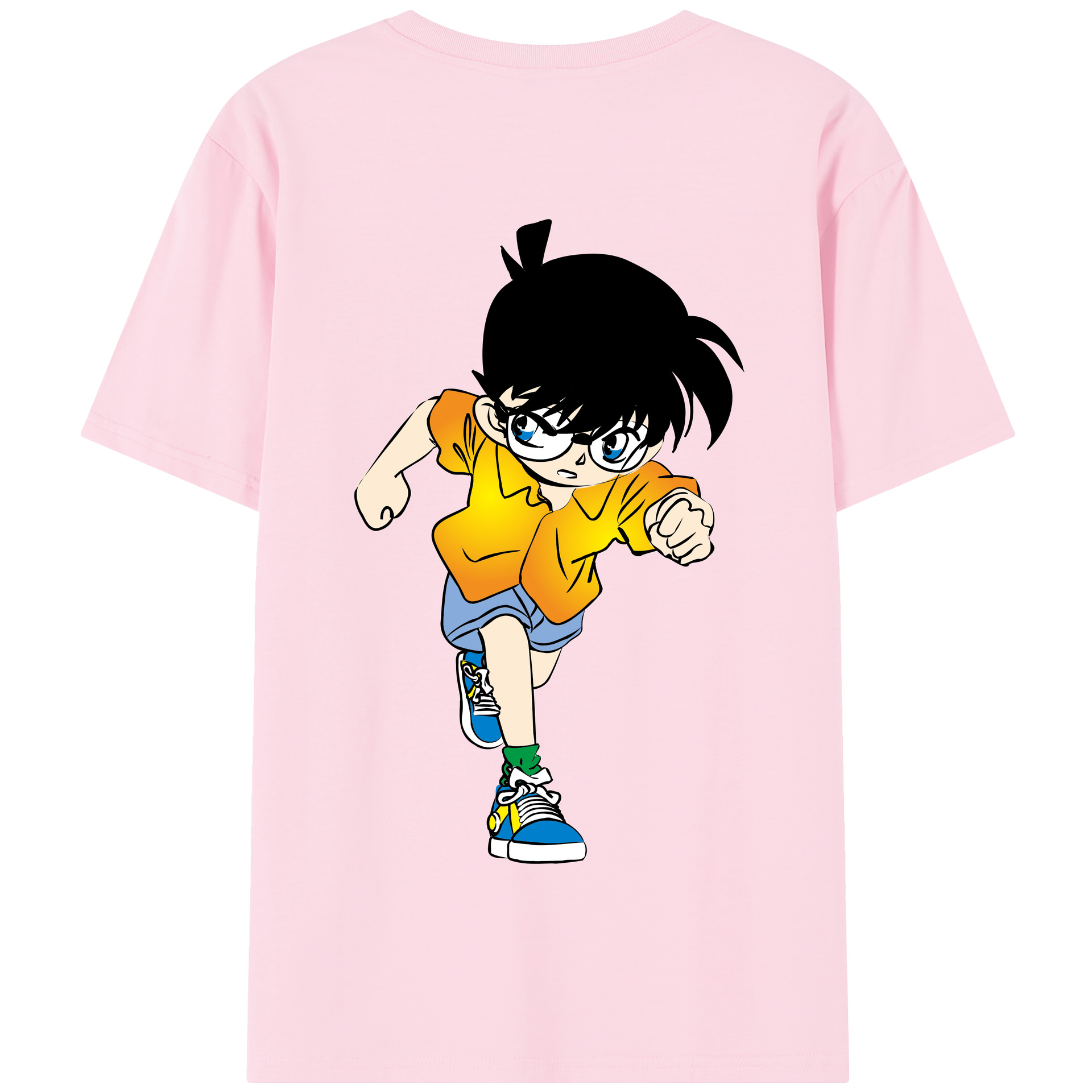 （画像用） 名探偵コナン 江戸川 コナン Detective Conan Conan Edogawa 綿100％半袖Tシャツ（背面プリント）