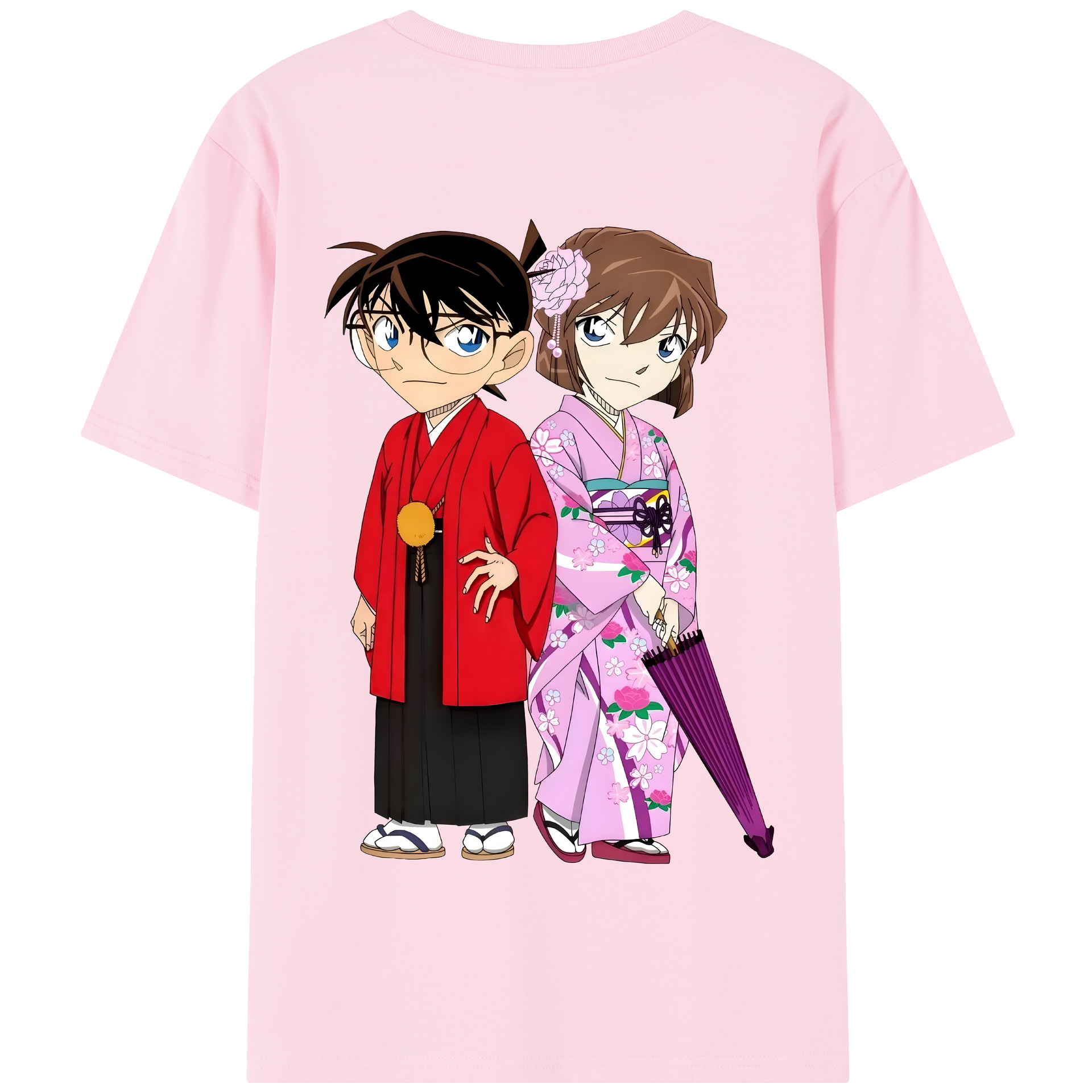 （画像用） 名探偵コナン 江戸川 コナン Detective Conan Conan Edogawa 綿100％半袖Tシャツ（背面プリント）
