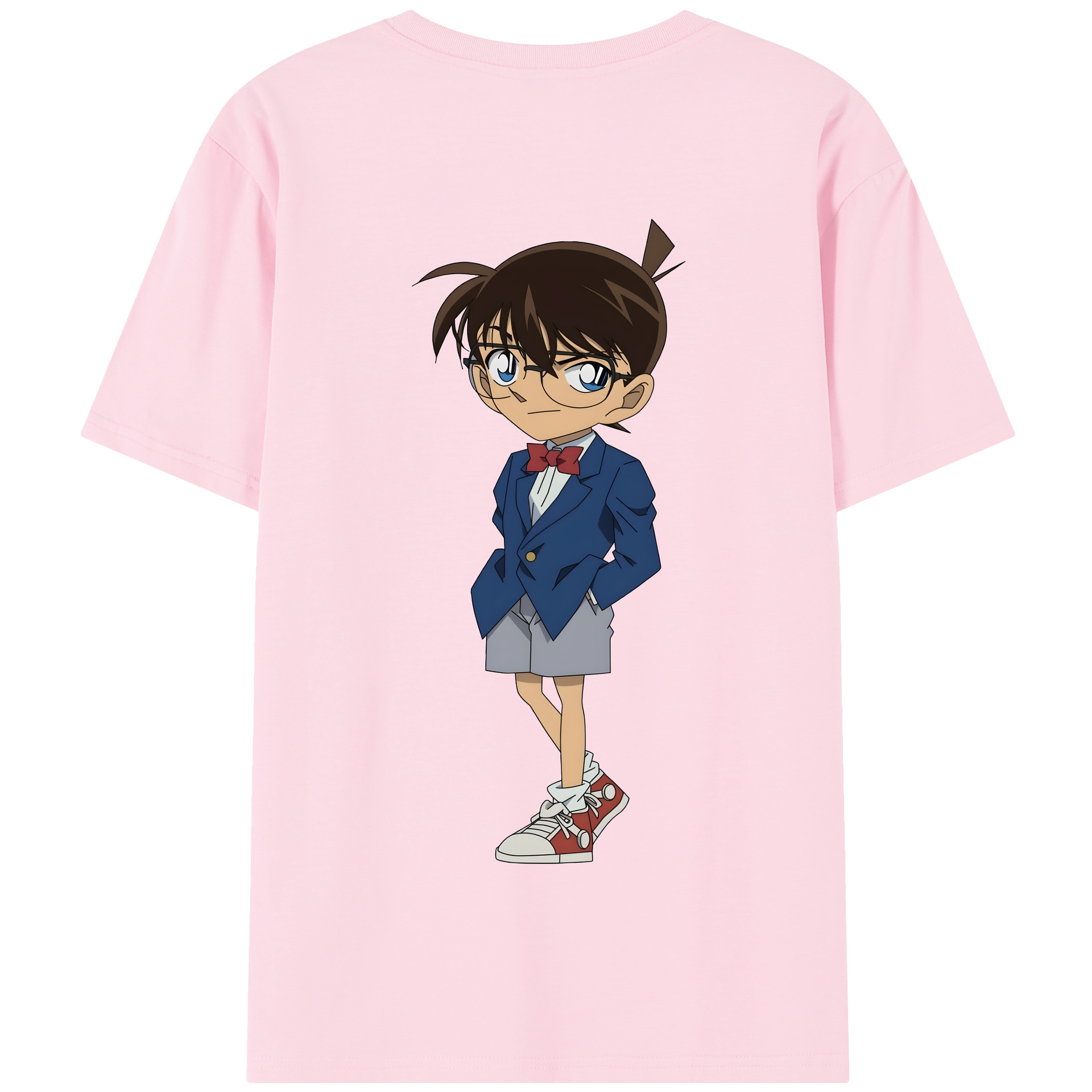 （画像用） 名探偵コナン 江戸川 コナン Detective Conan Conan Edogawa 綿100％半袖Tシャツ（背面プリント）