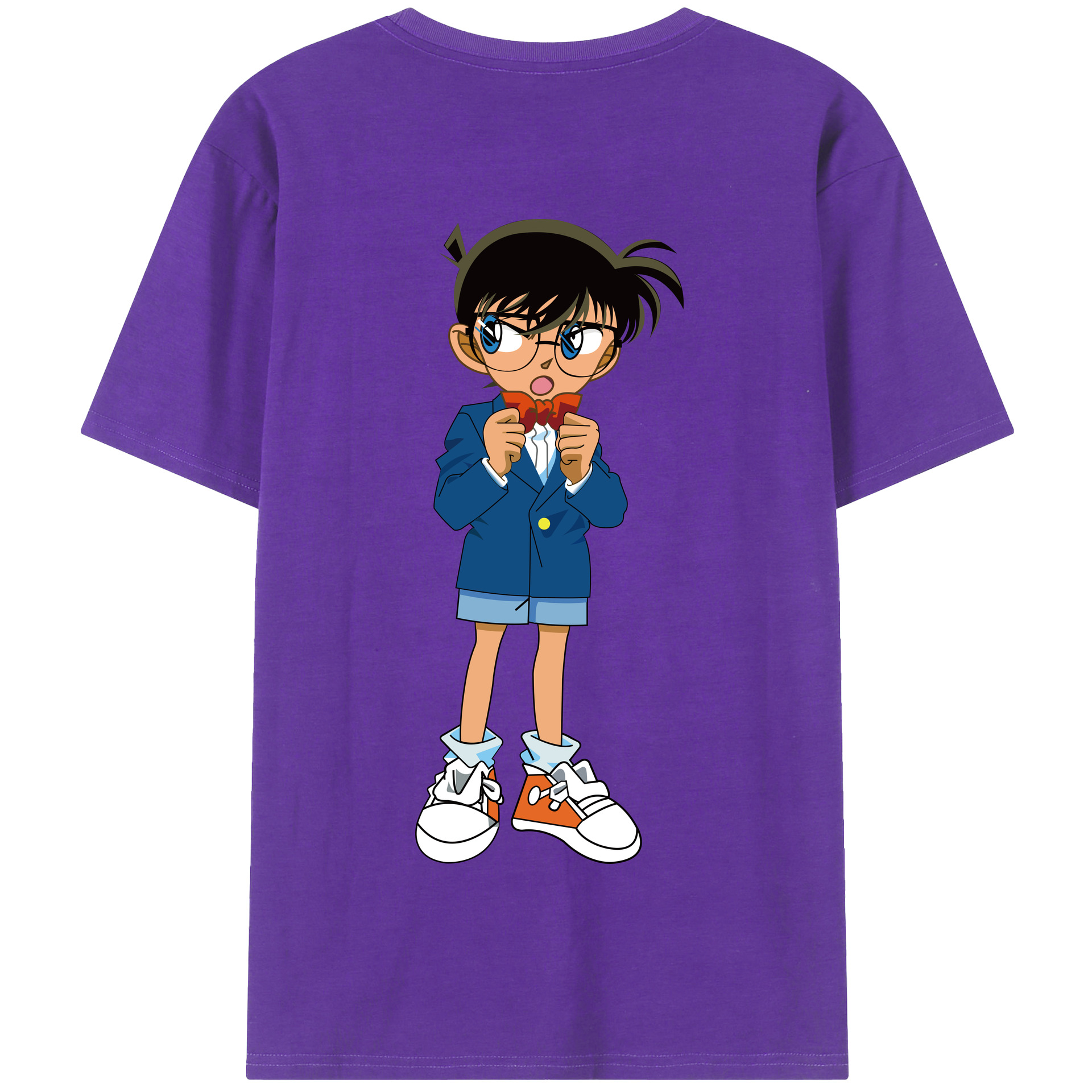 （画像用） 名探偵コナン 江戸川 コナン Detective Conan Conan Edogawa 綿100％半袖Tシャツ（背面プリント）