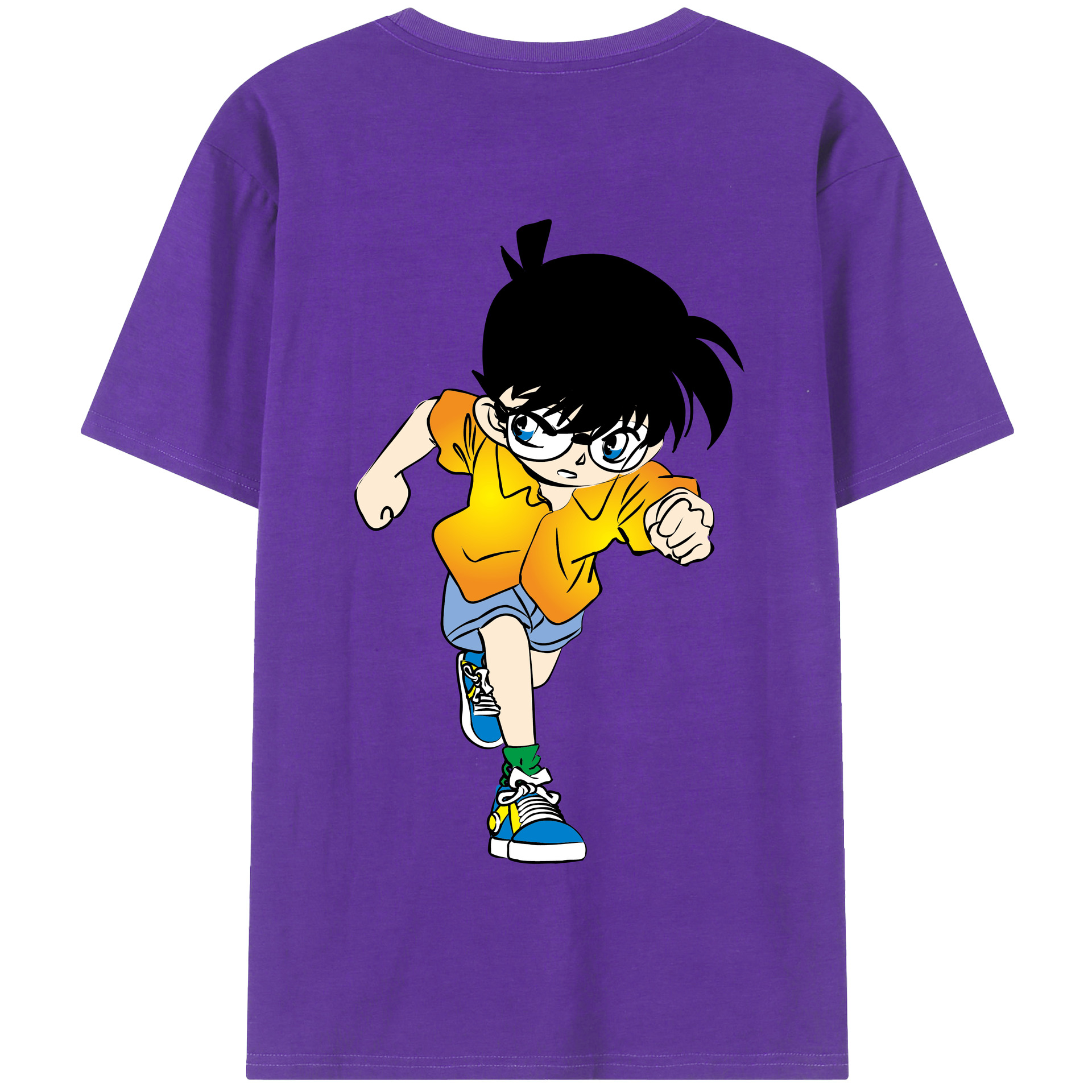 （画像用） 名探偵コナン 江戸川 コナン Detective Conan Conan Edogawa 綿100％半袖Tシャツ（背面プリント）
